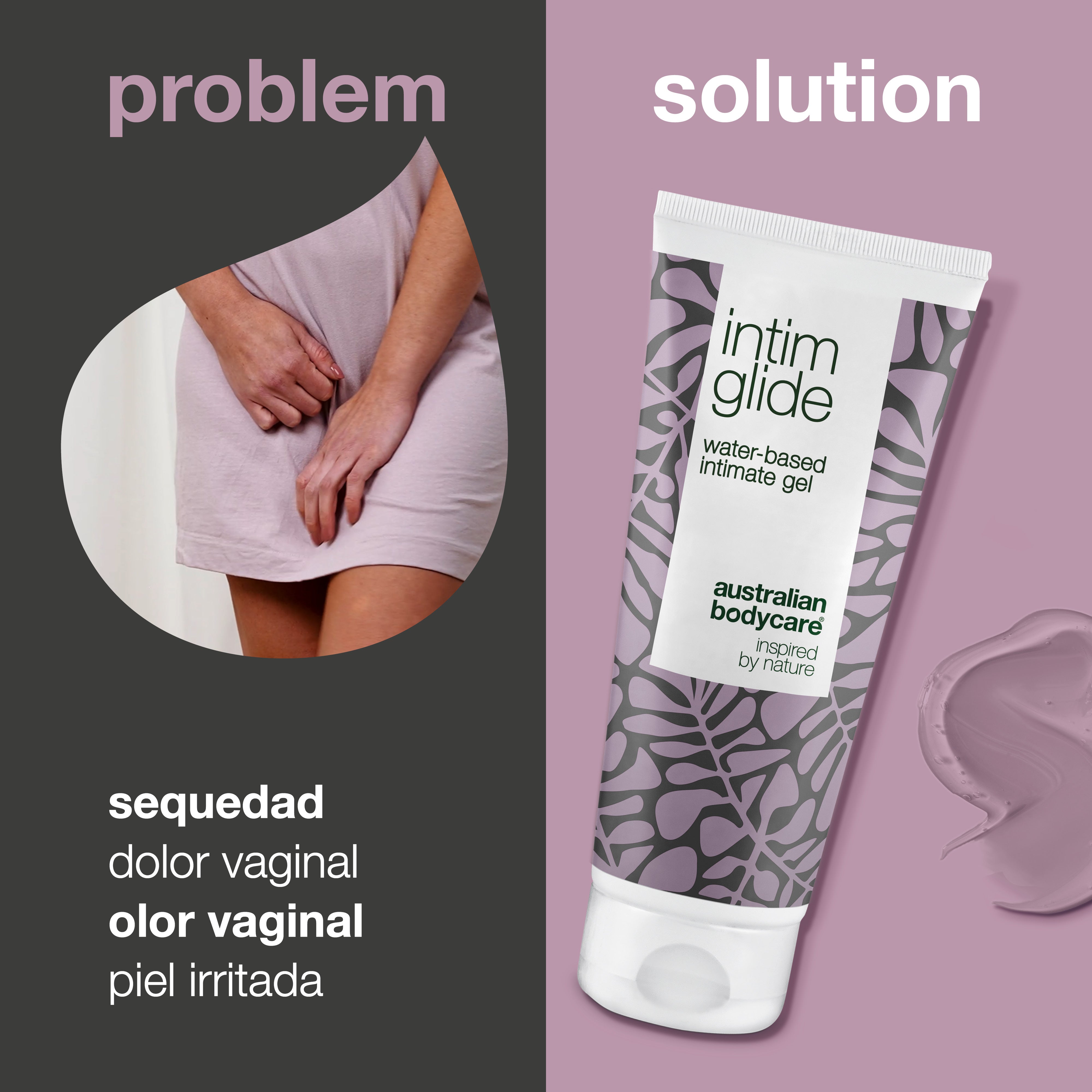 Lubricante a base de agua para prevenir la sequedad vaginal — Gel íntimo natural para frenar la irritación antes, durante y después del sexo