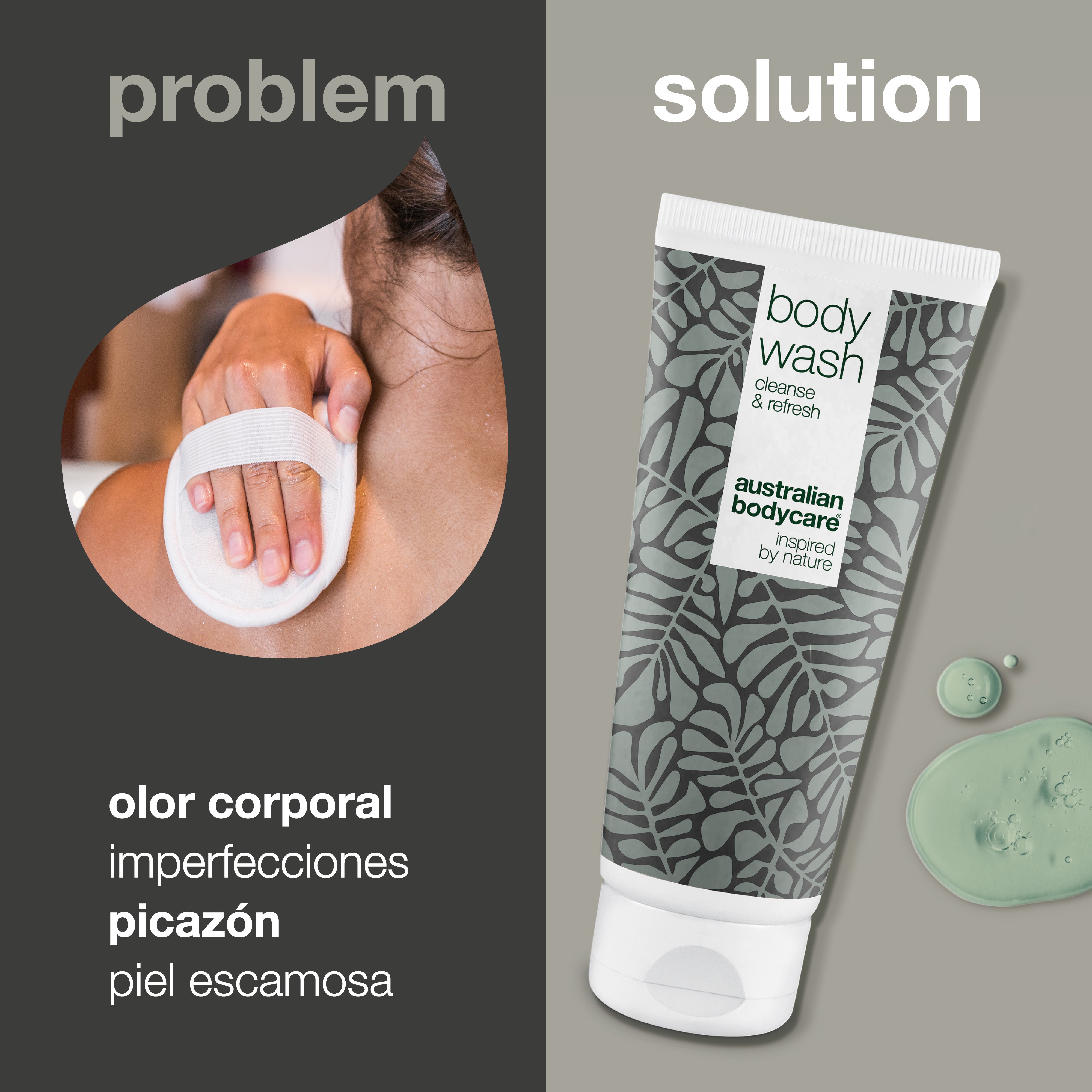 Gel de baño para imperfecciones y olor corporal: gel de baño que reduce el olor corporal, el mal olor de los pies y las manchas, dejando la piel fresca y limpia.