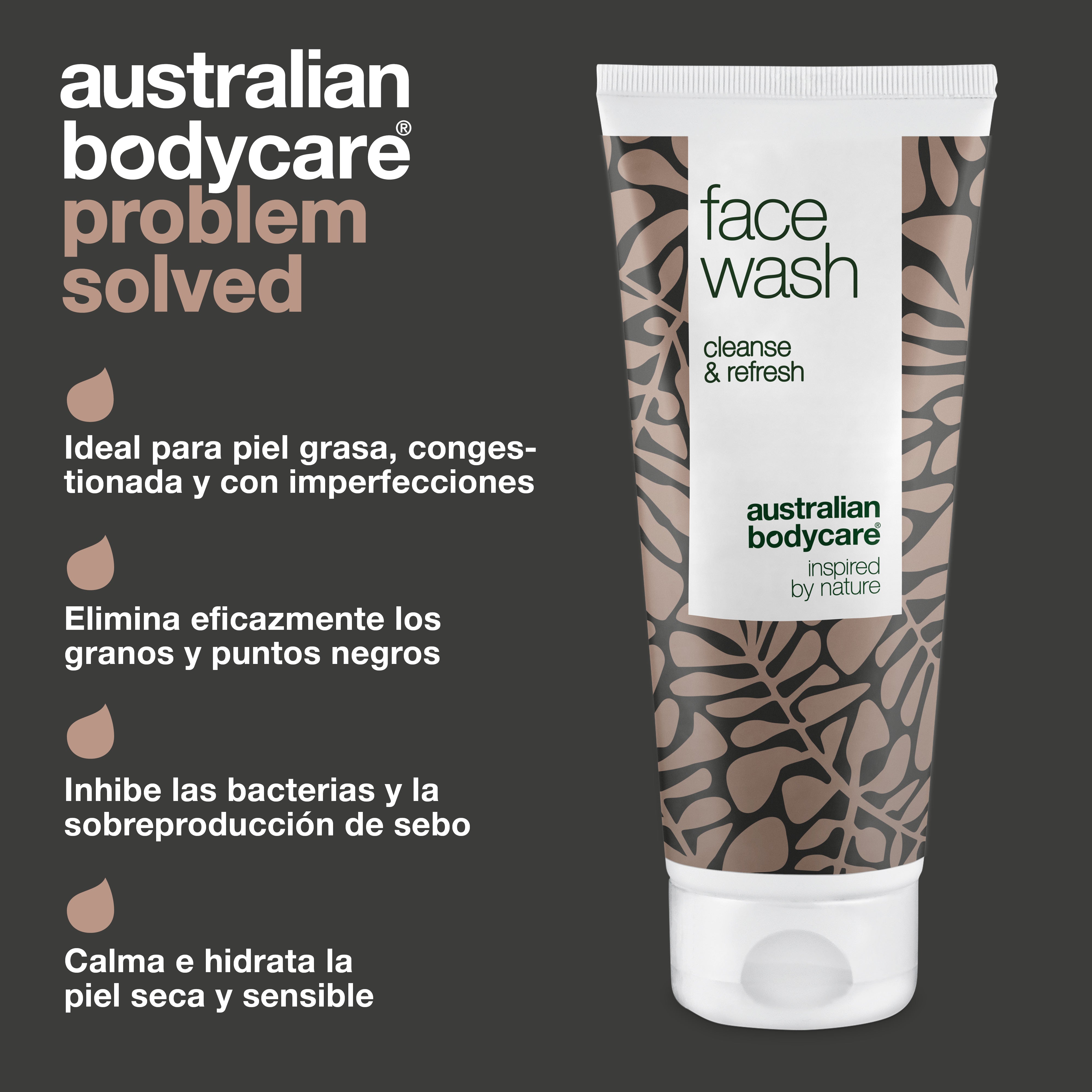 Jabón facial de árbol de té para espinillas y puntos negros: limpiador facial diario para pieles grasas, ideal para pieles con imperfecciones y acné.