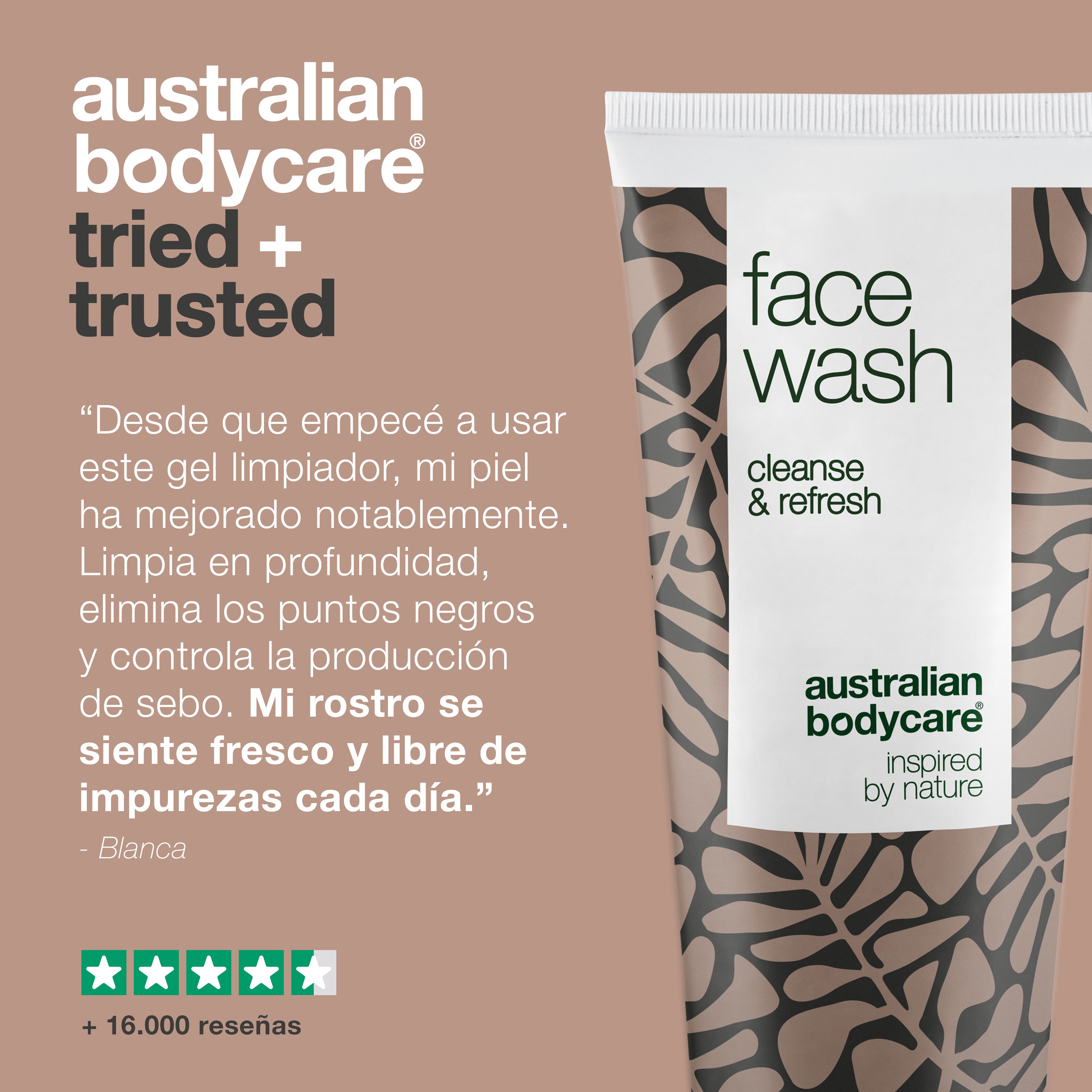Jabón facial de árbol de té para espinillas y puntos negros: limpiador facial diario para pieles grasas, ideal para pieles con imperfecciones y acné.