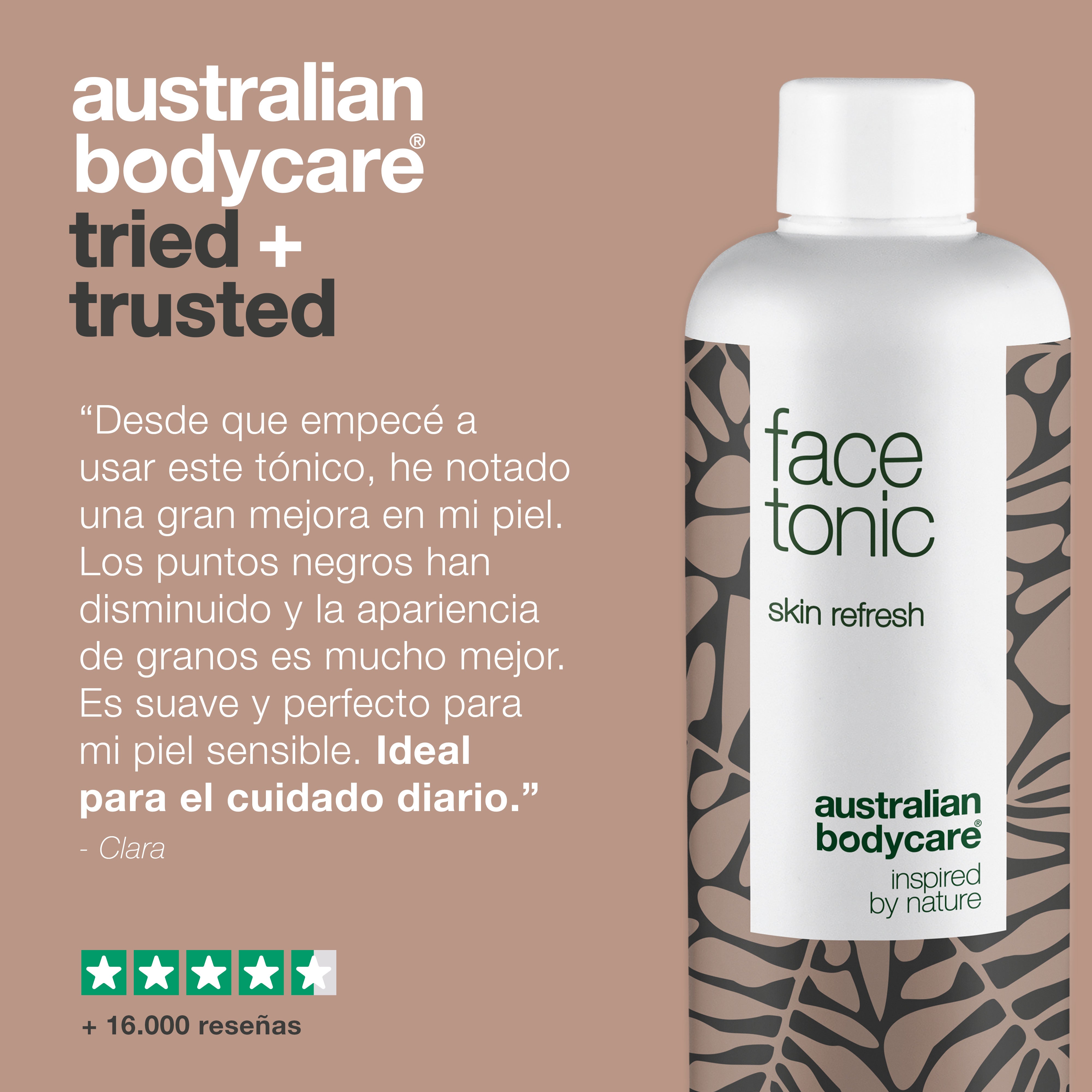 Tónico facial para una limpieza profunda diaria — Tónico facial con aceite de árbol de té para espinillas, puntos negros y piel grasa