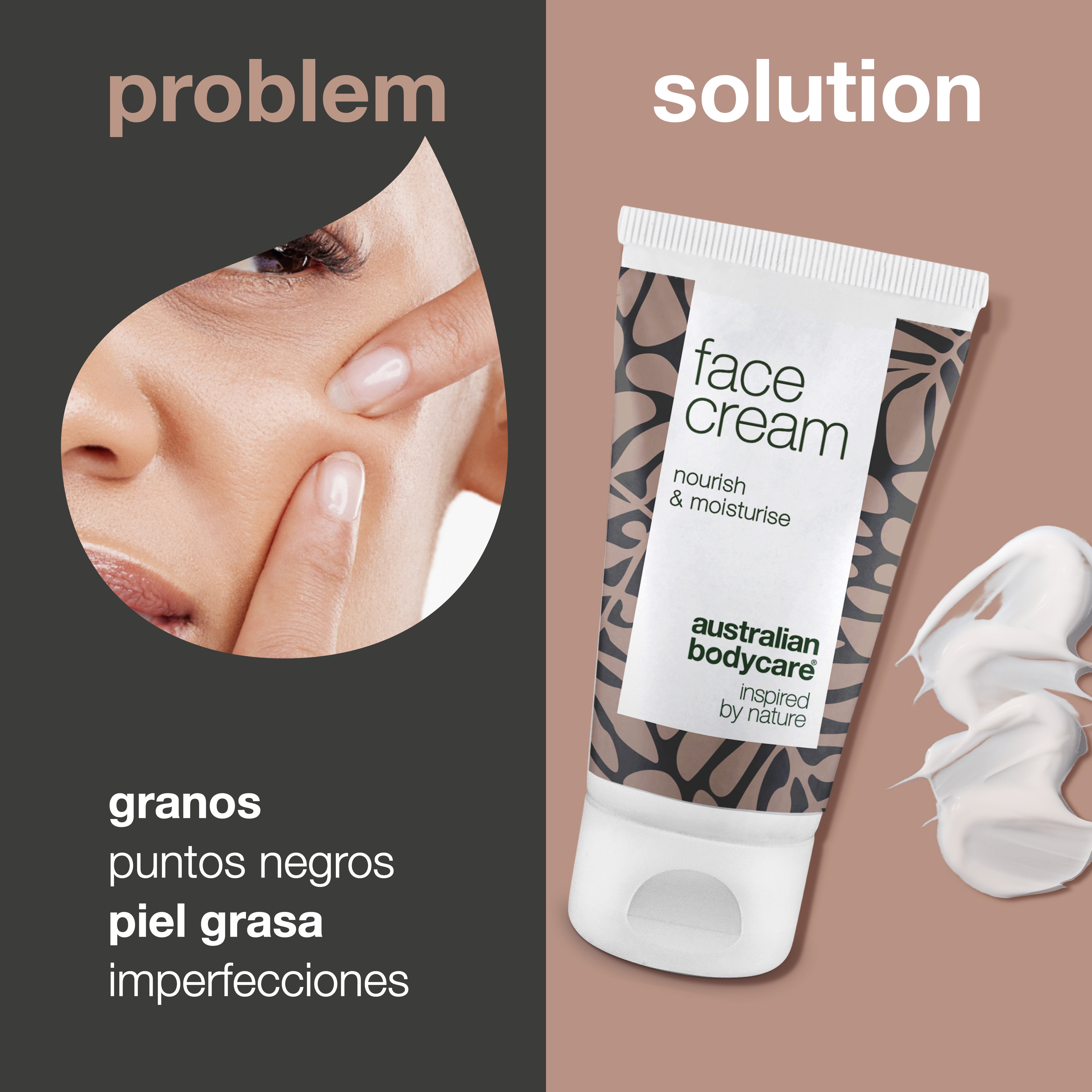 Crema facial Tea Tree para espinillas y piel congestionada: hidratante facial, perfecta para manchas, espinillas y pieles grasas y con tendencia al acné.