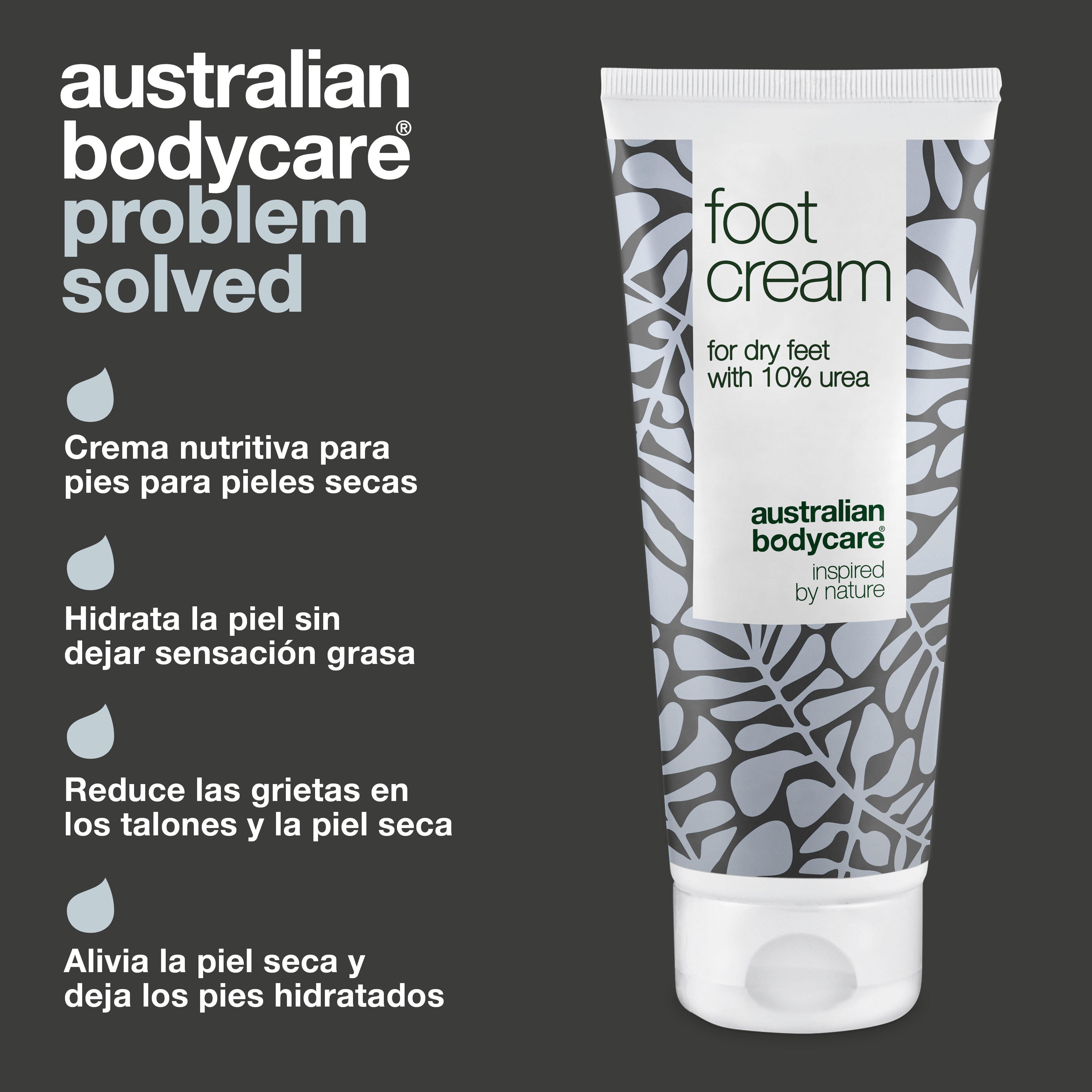Crema para pies con 10% de urea para pies secos — Crema nutritiva para pies secos con aceite de árbol de té 100% natural