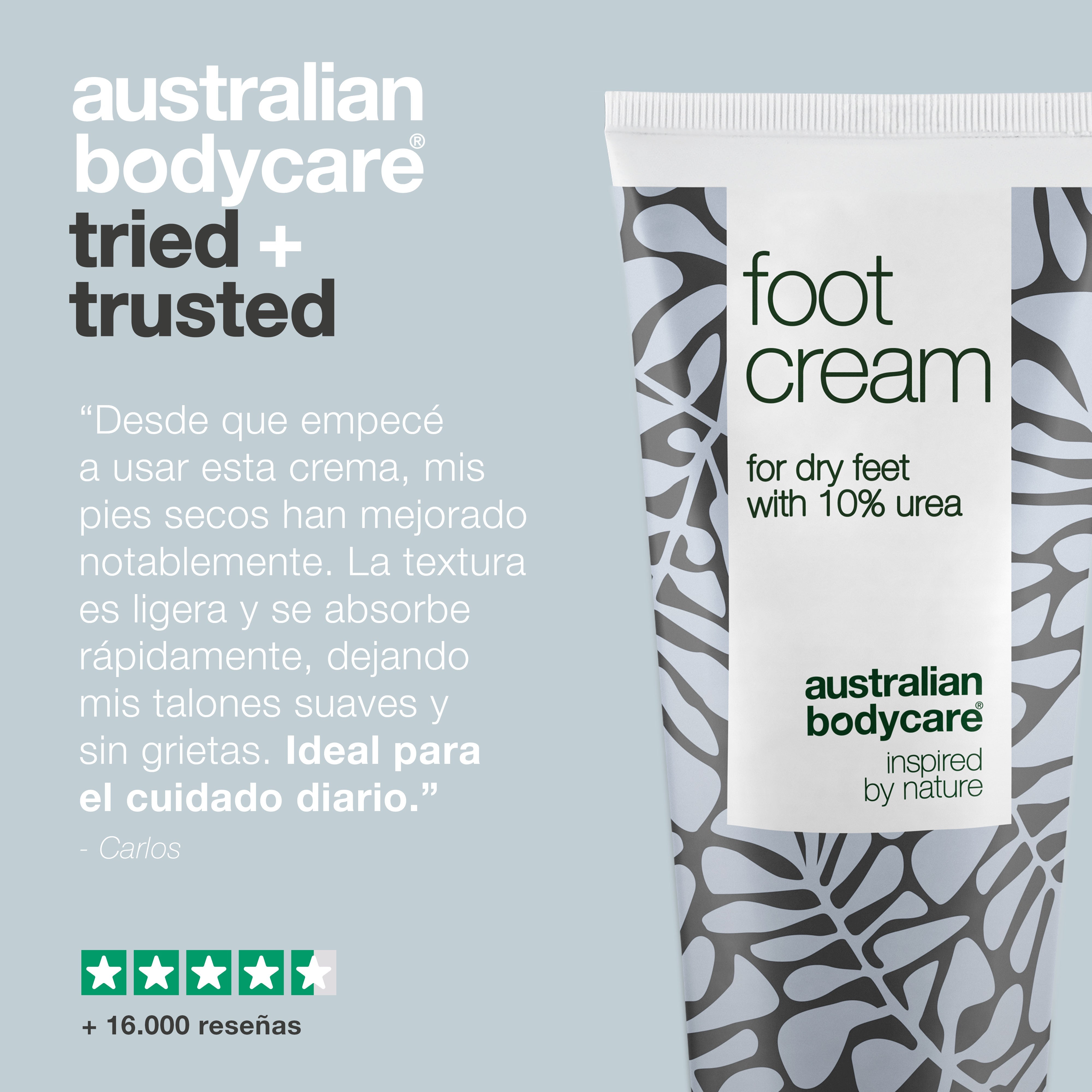 Crema para pies con 10% de urea para pies secos — Crema nutritiva para pies secos con aceite de árbol de té 100% natural