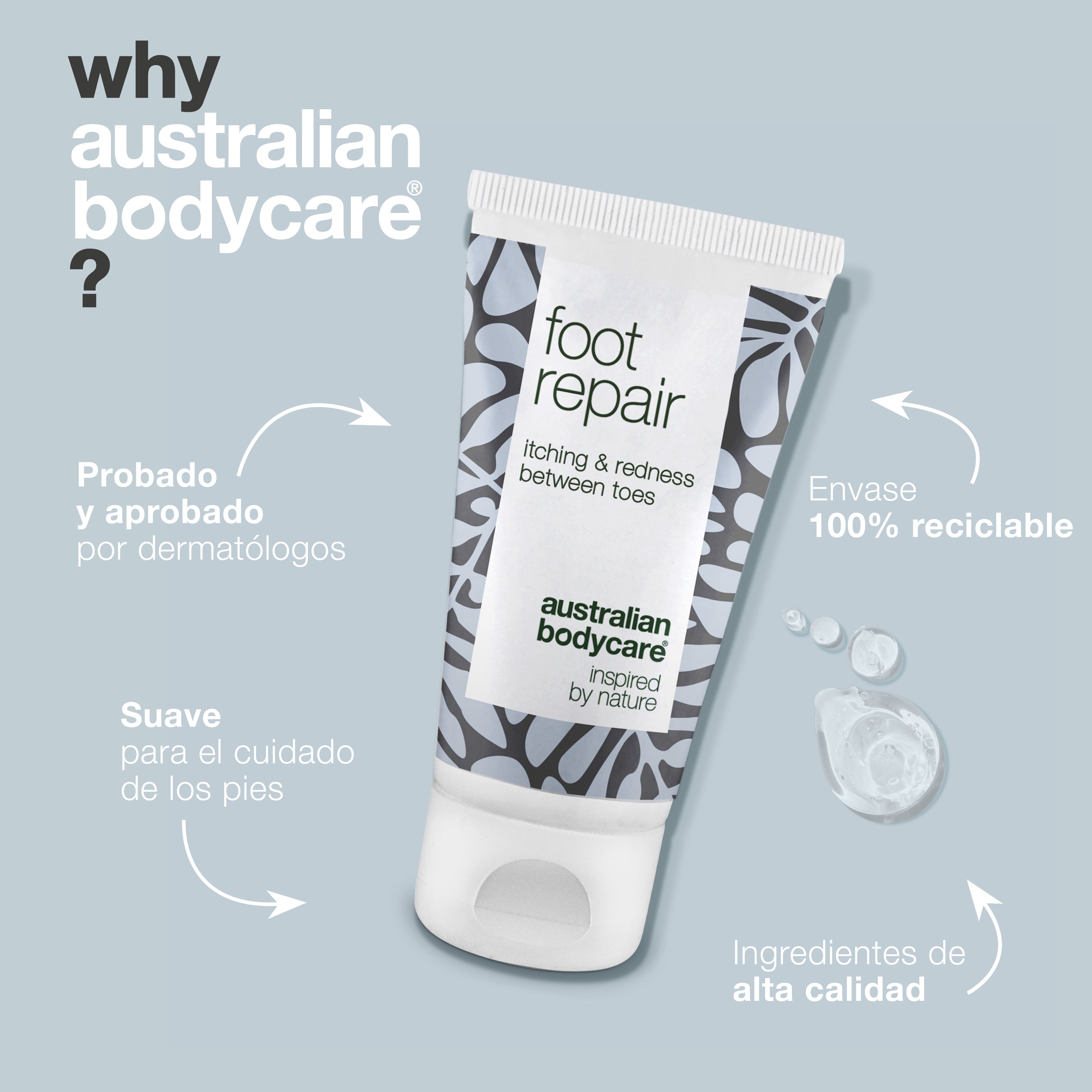 Gel para pies para dedos rojos y con picazón: alivie la picazón, el escozor y el enrojecimiento entre los dedos de los pies con este gel calmante. Contiene 4-terpineol natural, conocido por el aceite de árbol de té. Ideal para el cuidado y alivio diario.