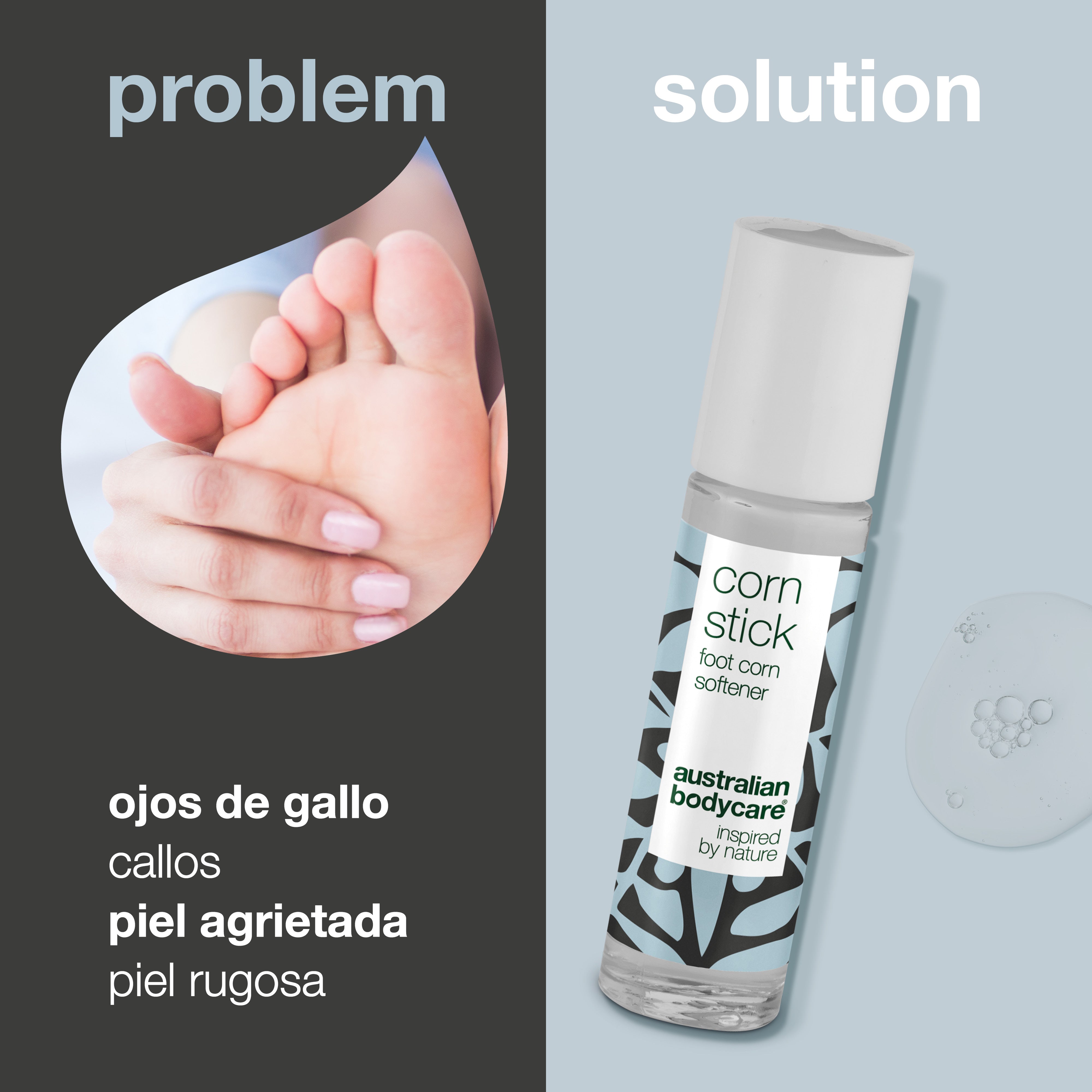 Barra para eliminar callos y callos con activos naturales: diga adiós a los dolorosos callos y la piel dura con nuestra Barra para maíz. Suaviza y nutre para unos pies más suaves y saludables.