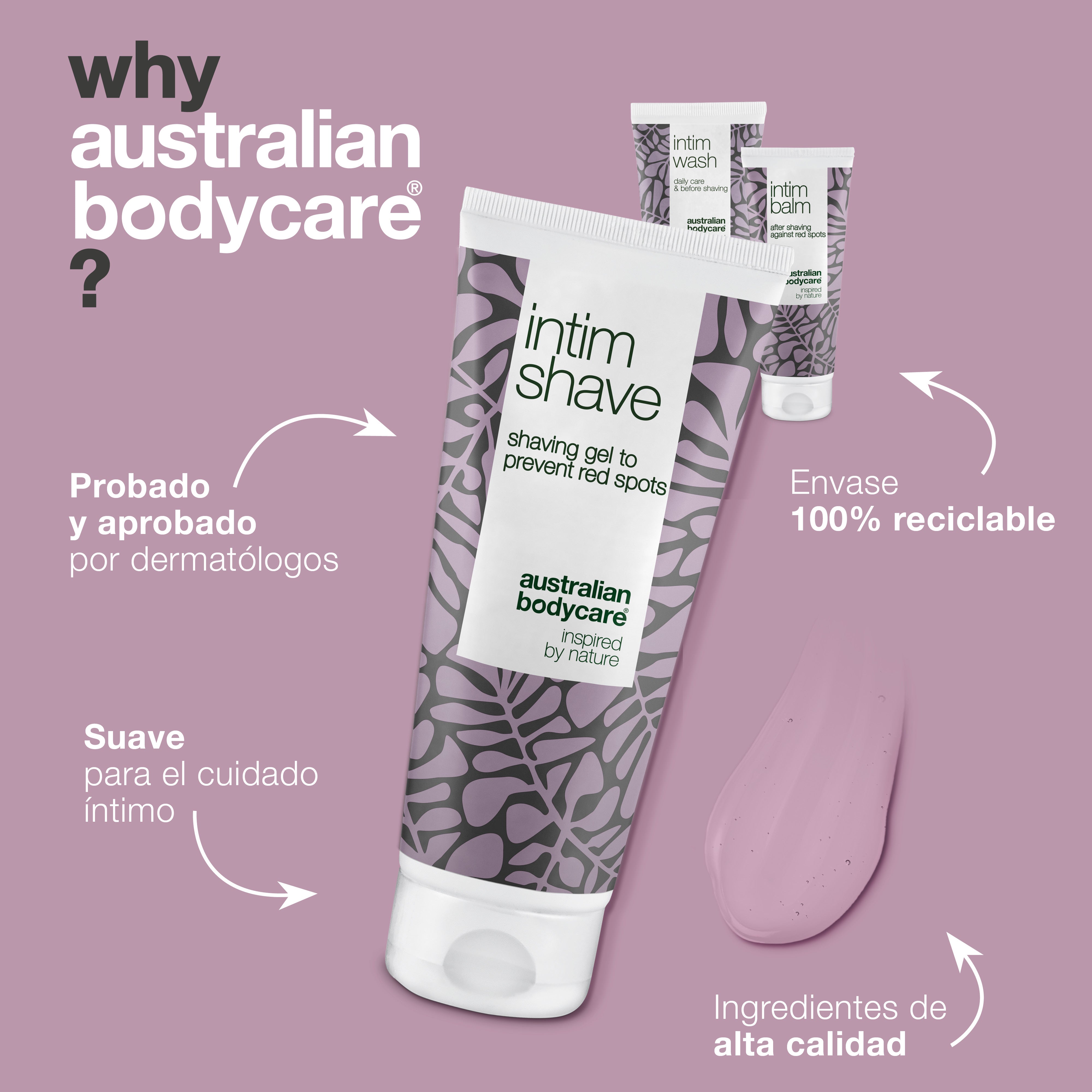 Set de afeitado íntimo contra la irritación y el sarpullido del afeitado: 3 productos para la prevención de la irritación, las protuberancias y el vello encarnado después del afeitado íntimo