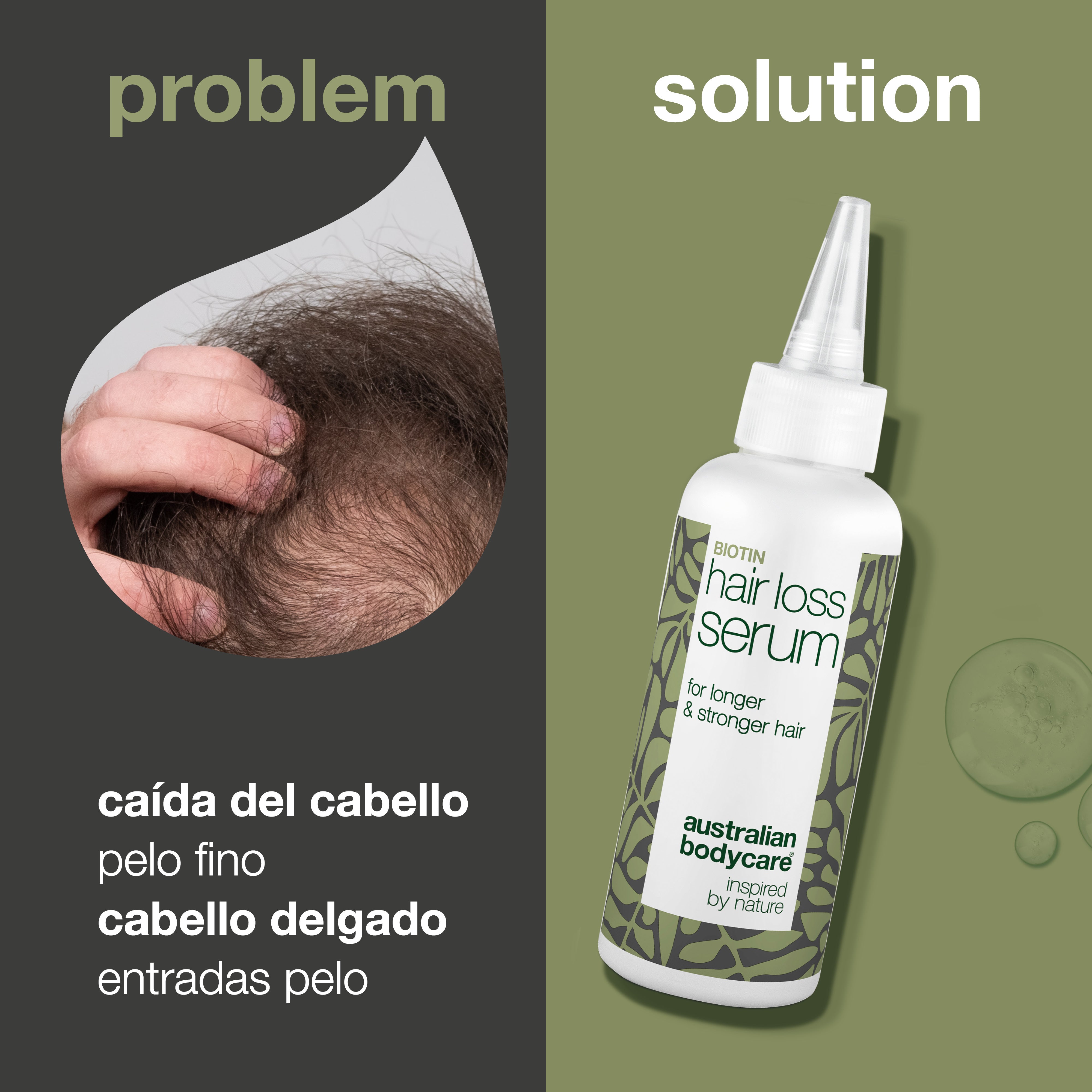 Sérum anticaída con biotina y Capilia Longa — Sérum capilar para el cuidado de la caída del cabello, el cabello fino y la caída del cabello