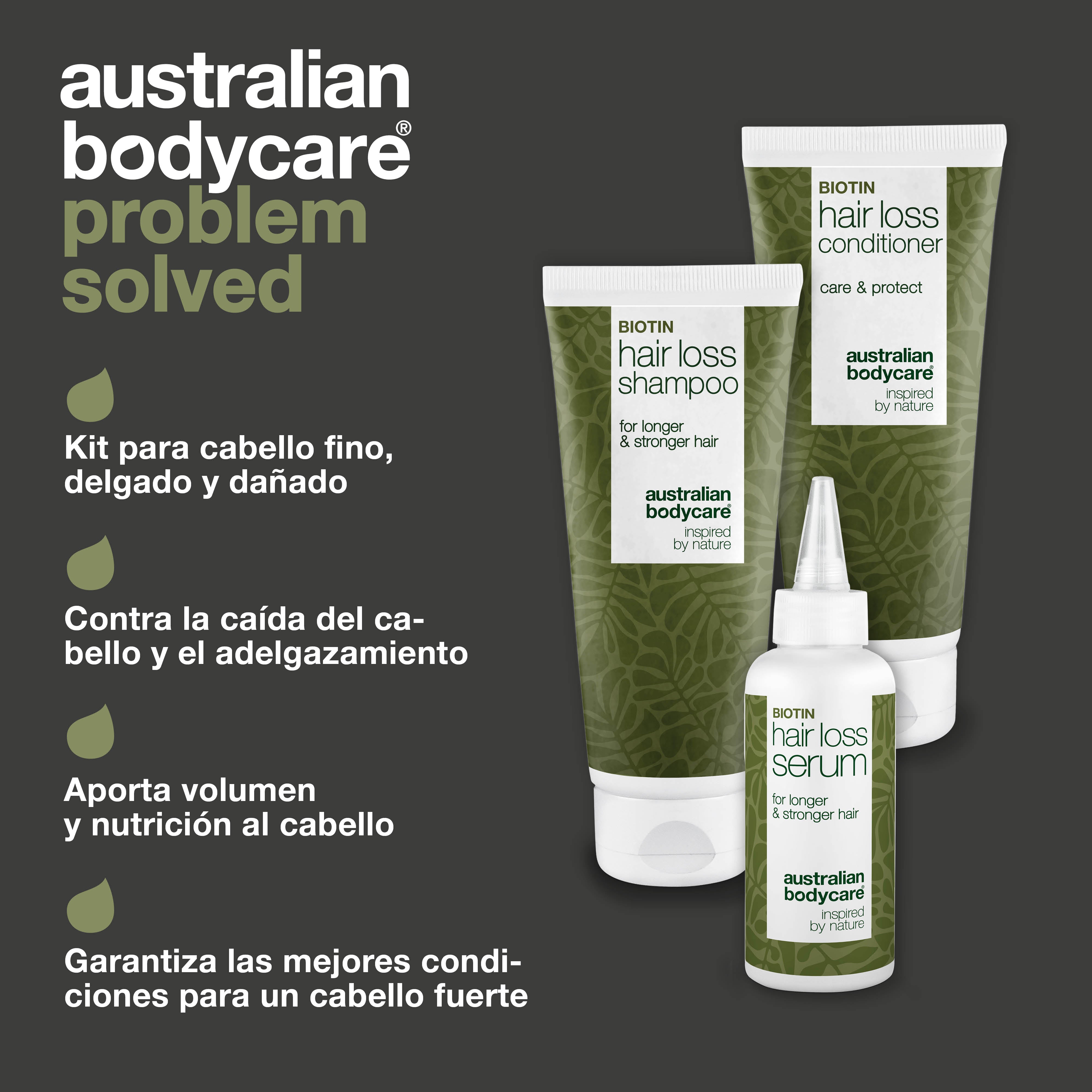 Kit Anticaída para el cabello fino— 3 productos para un cabello saludable, fuerte y largo