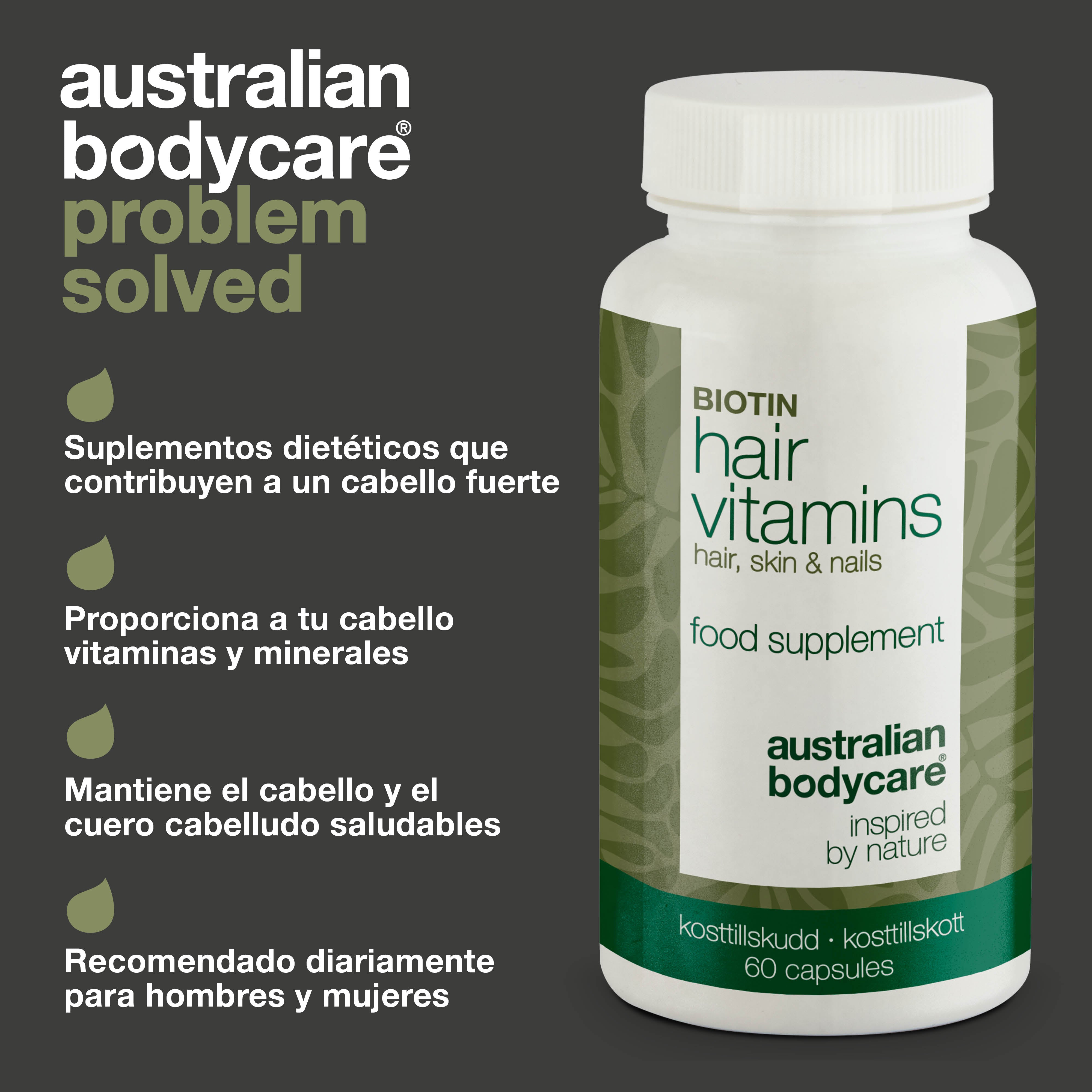 Vitaminas para el pelo con Biotina — Biotina para un pelo sano y bonito