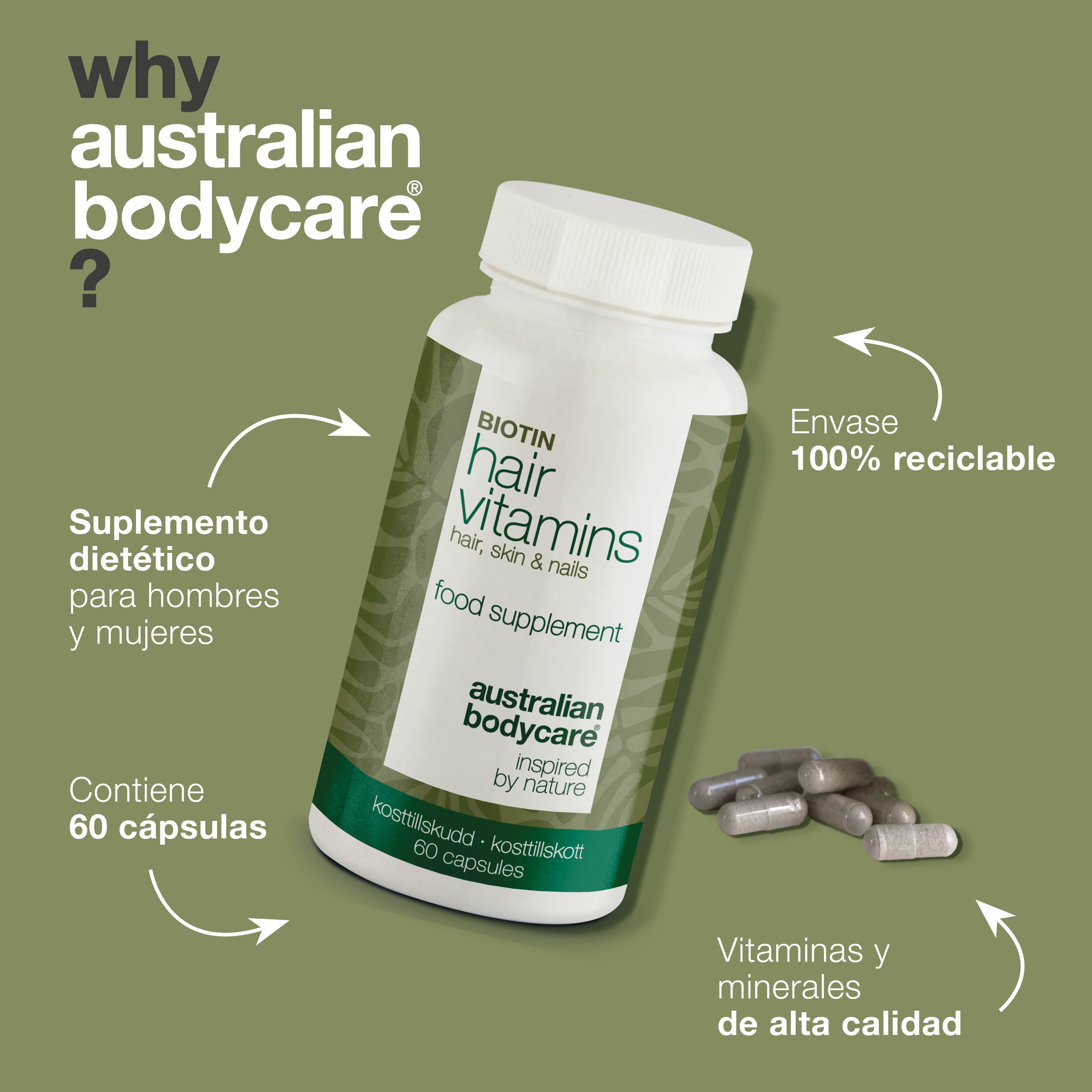 Vitaminas para el pelo con Biotina — Biotina para un pelo sano y bonito