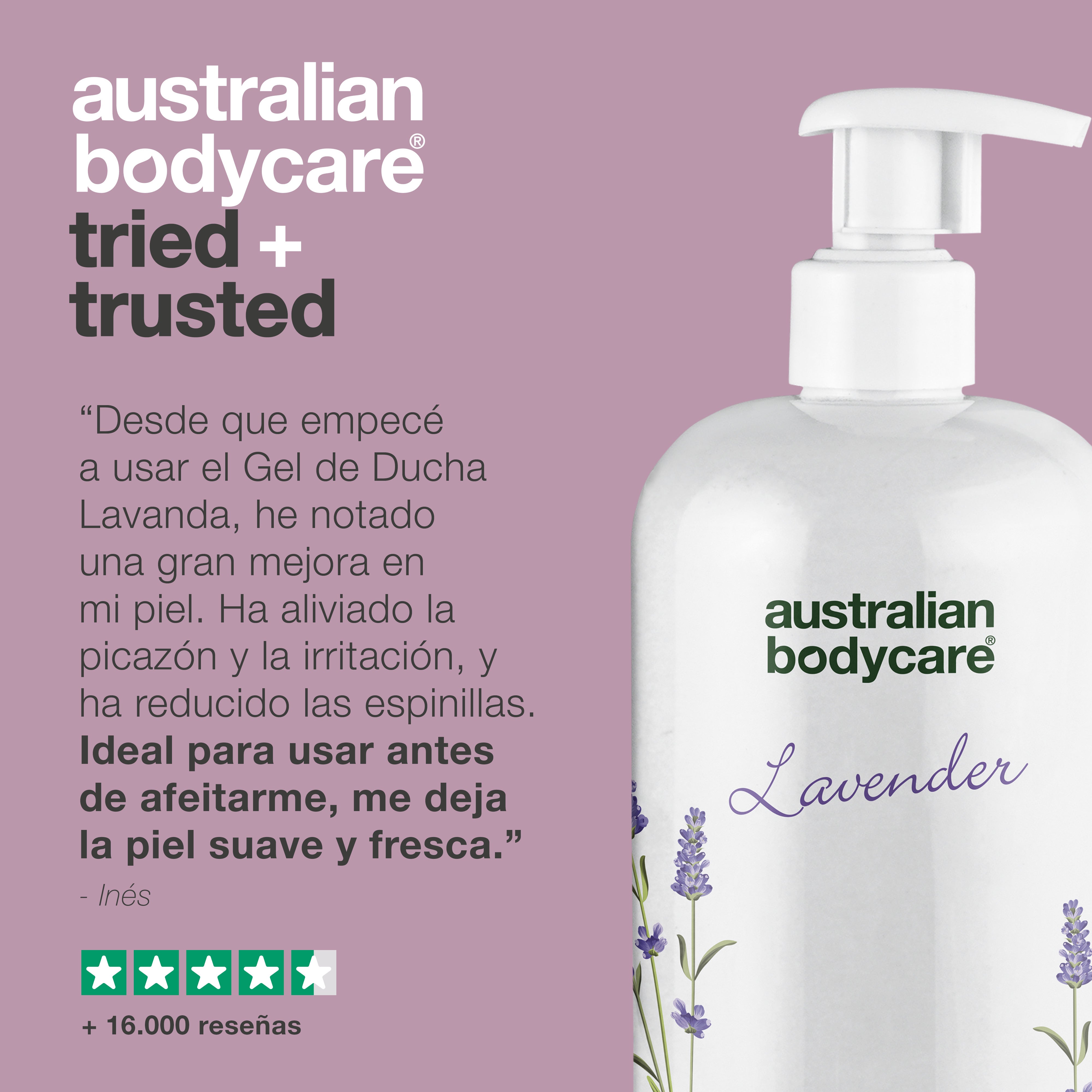 Professional Lavender Skin Wash — Gel de ducha profesional con aceite de árbol de té y lavanda para lavar tu cuerpo a diario