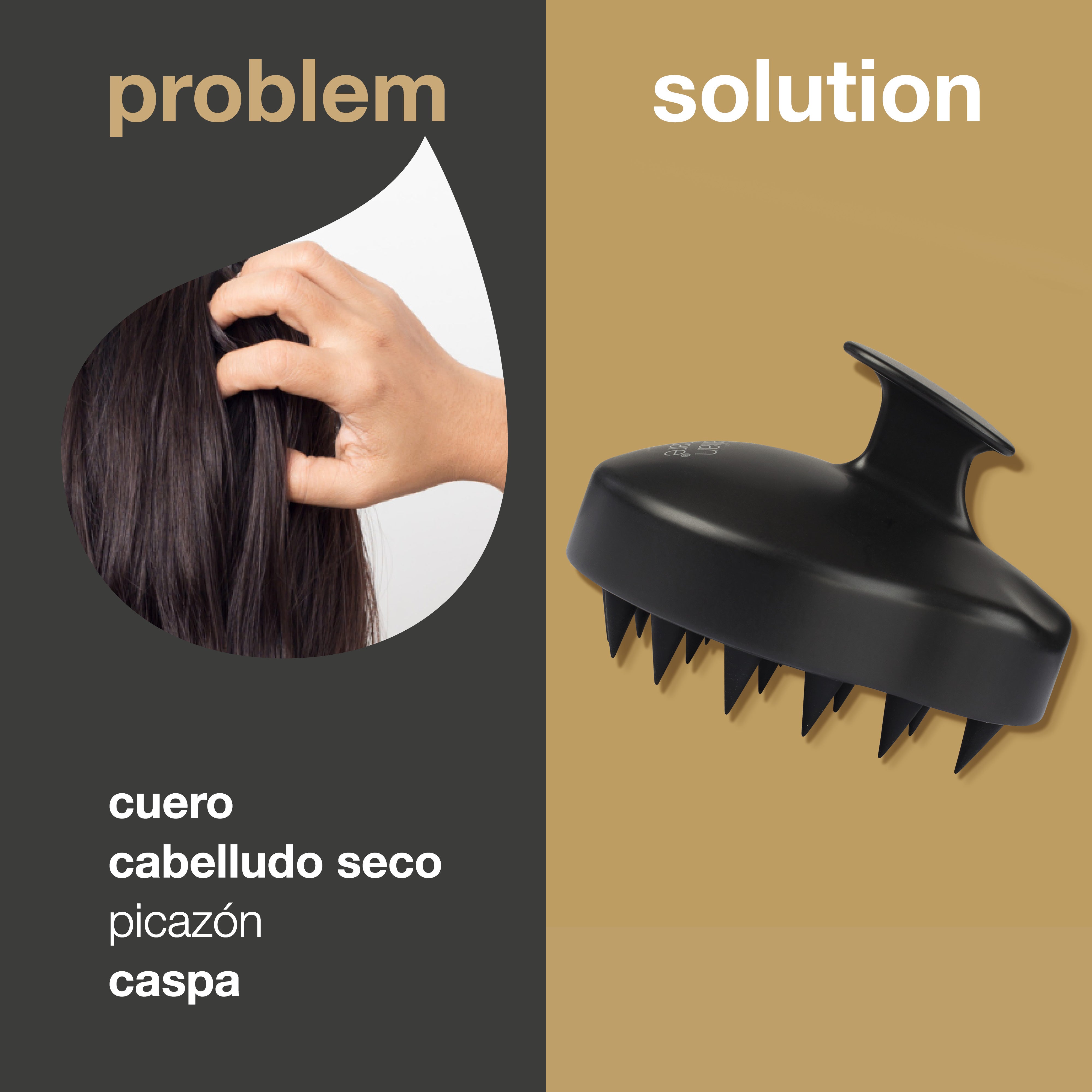 Cepillo para cuero cabelludo sucioy pérdida de cabello