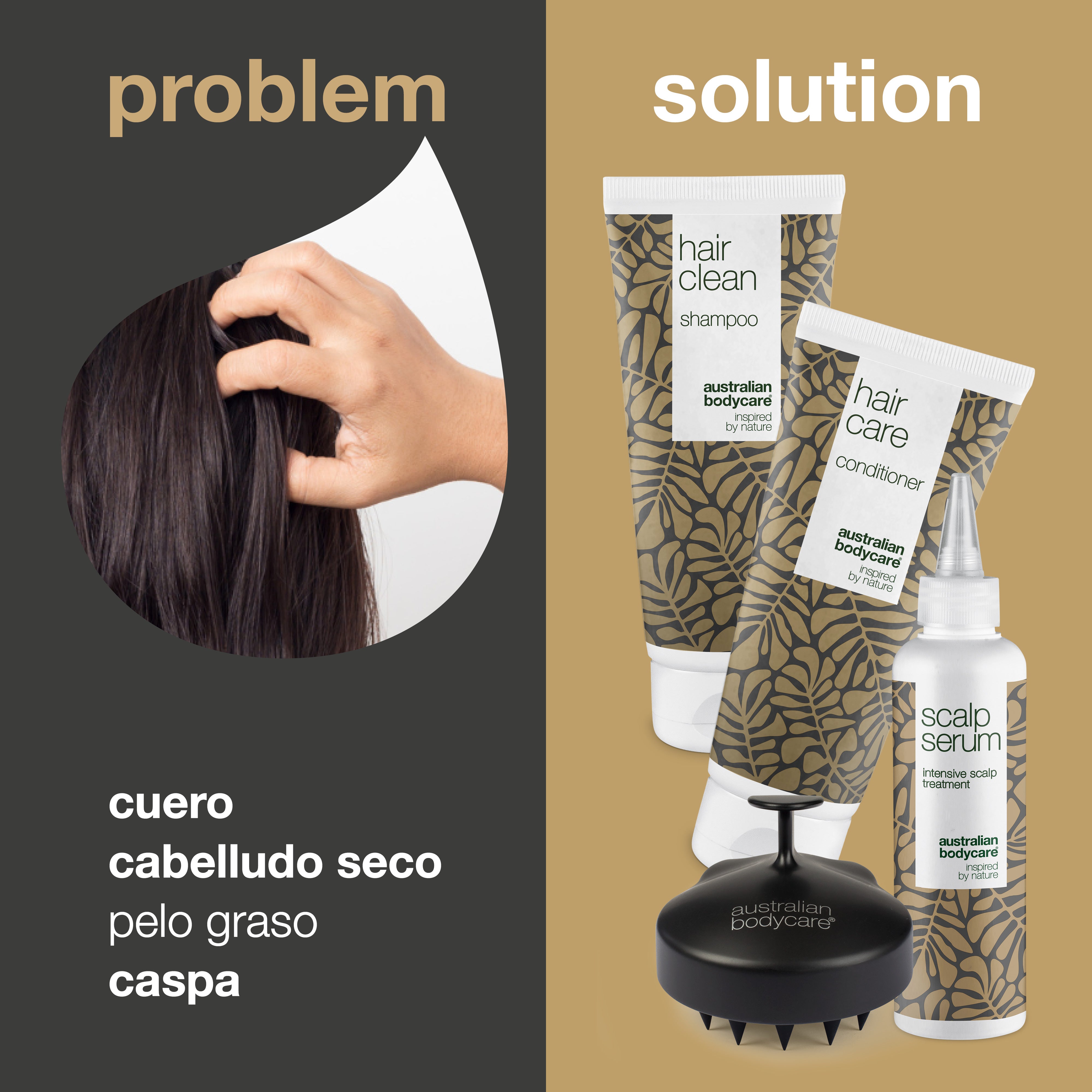 El kit definitivo para el cuidado del cuero cabelludo: 4 productos para la caspa, el cabello graso y el cuero cabelludo seco o con picazón