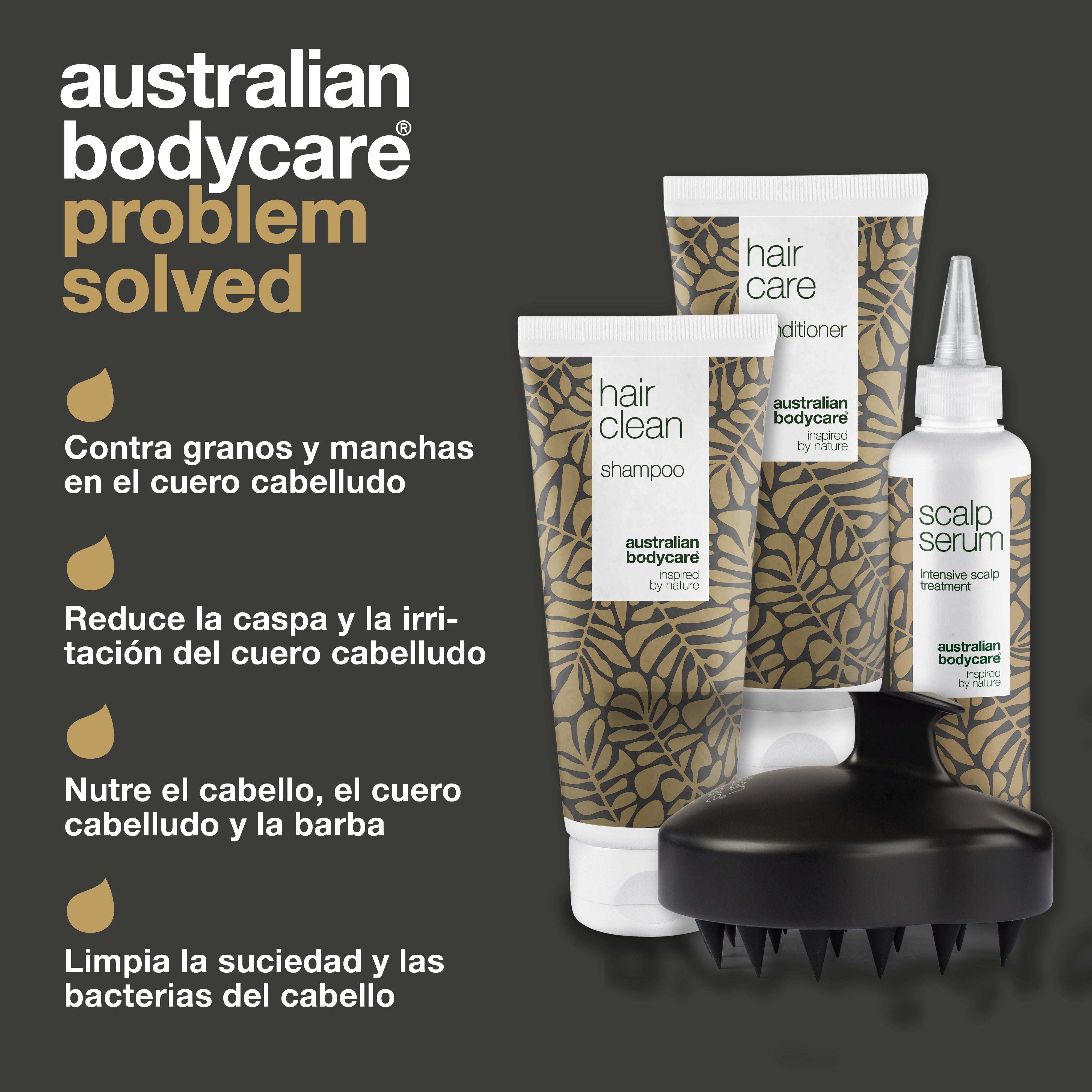 El kit definitivo para el cuidado del cuero cabelludo: 4 productos para la caspa, el cabello graso y el cuero cabelludo seco o con picazón
