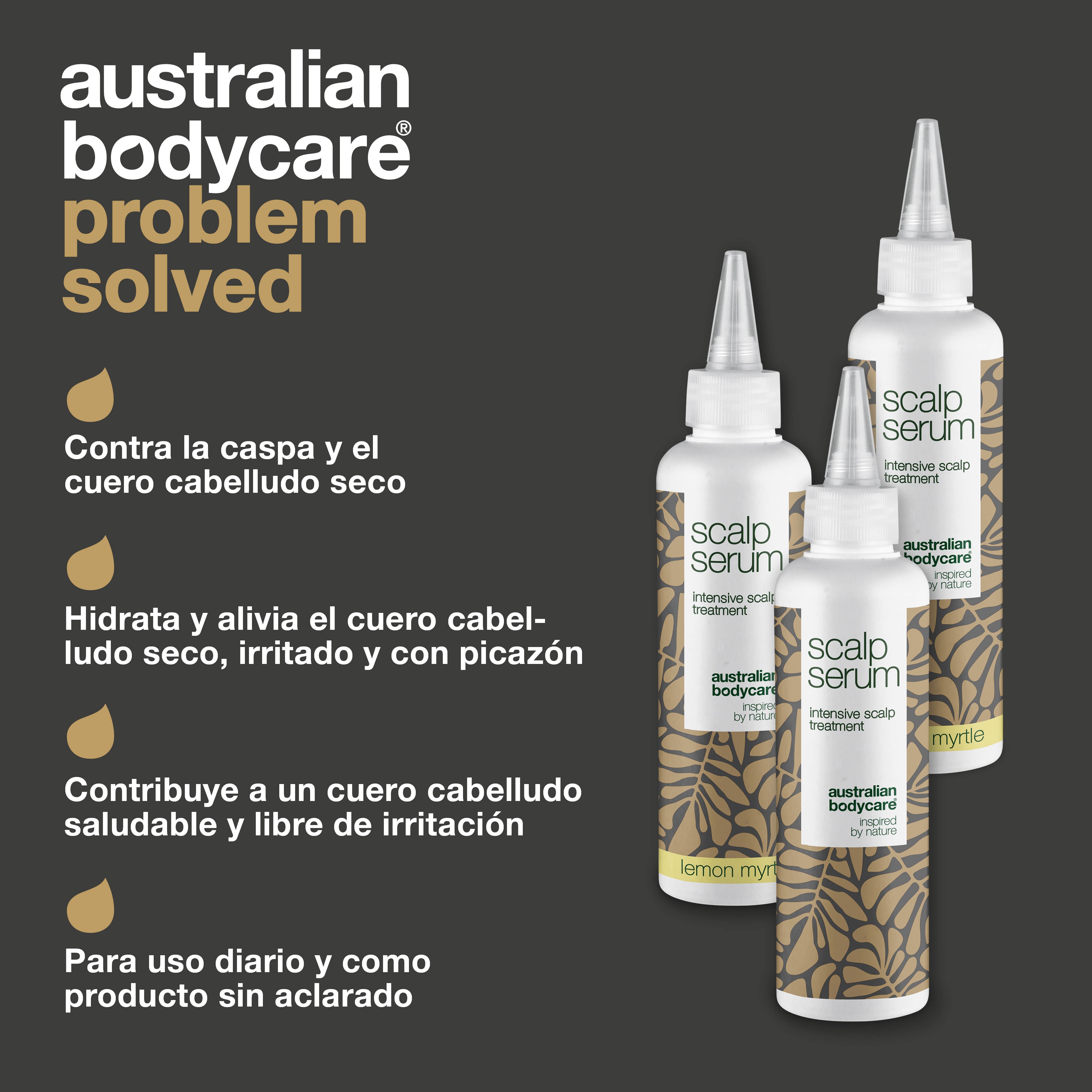 3 por 2 Sérum capilar tratamiento para el cuero cabelludo 150 ml - oferta especial — Oferta especial con 3 tratamientos para el cuero cabelludo (150 ml): Aceite de Árbol de Té & Lemon Myrtle