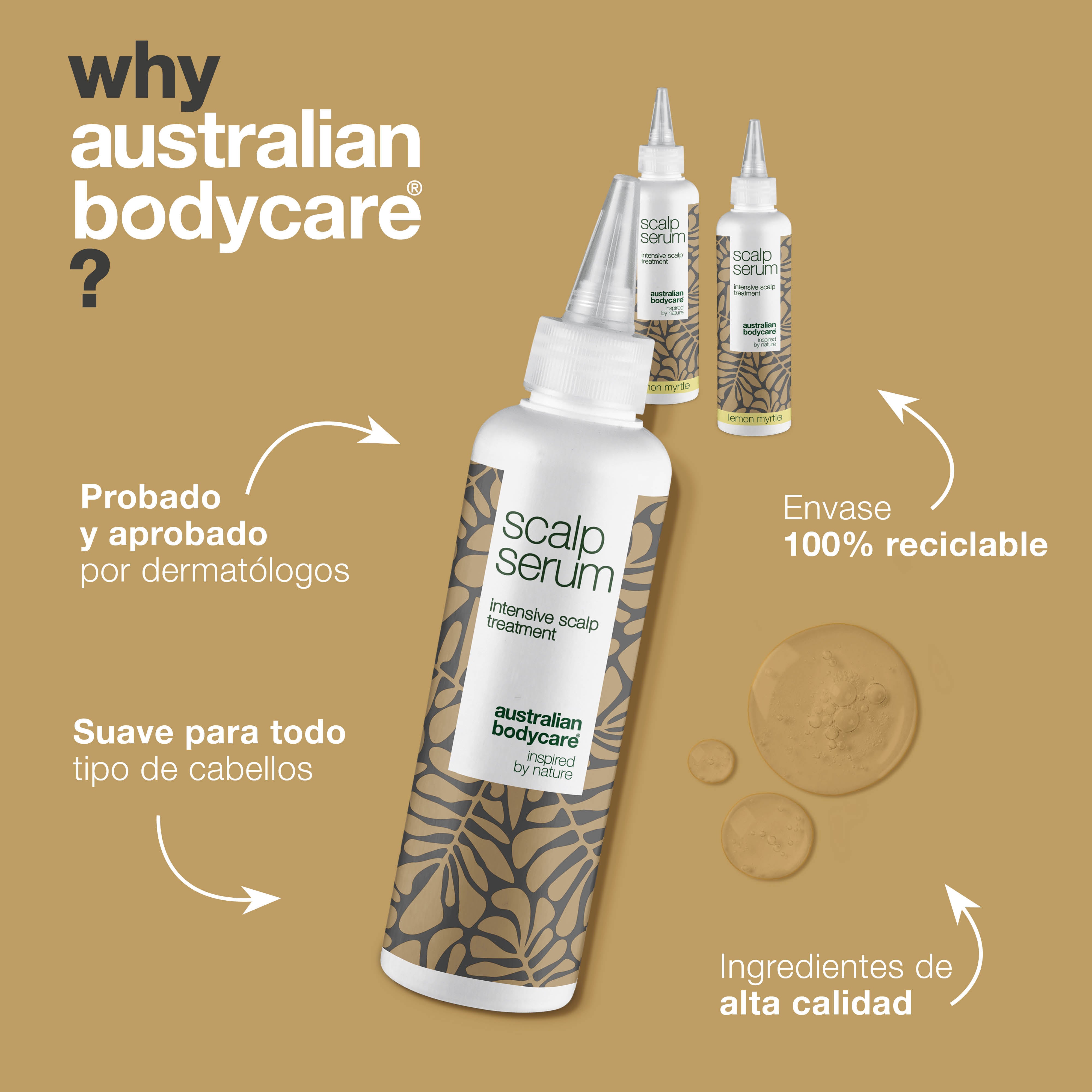 3 por 2 Sérum capilar tratamiento para el cuero cabelludo 150 ml - oferta especial — Oferta especial con 3 tratamientos para el cuero cabelludo (150 ml): Aceite de Árbol de Té & Lemon Myrtle