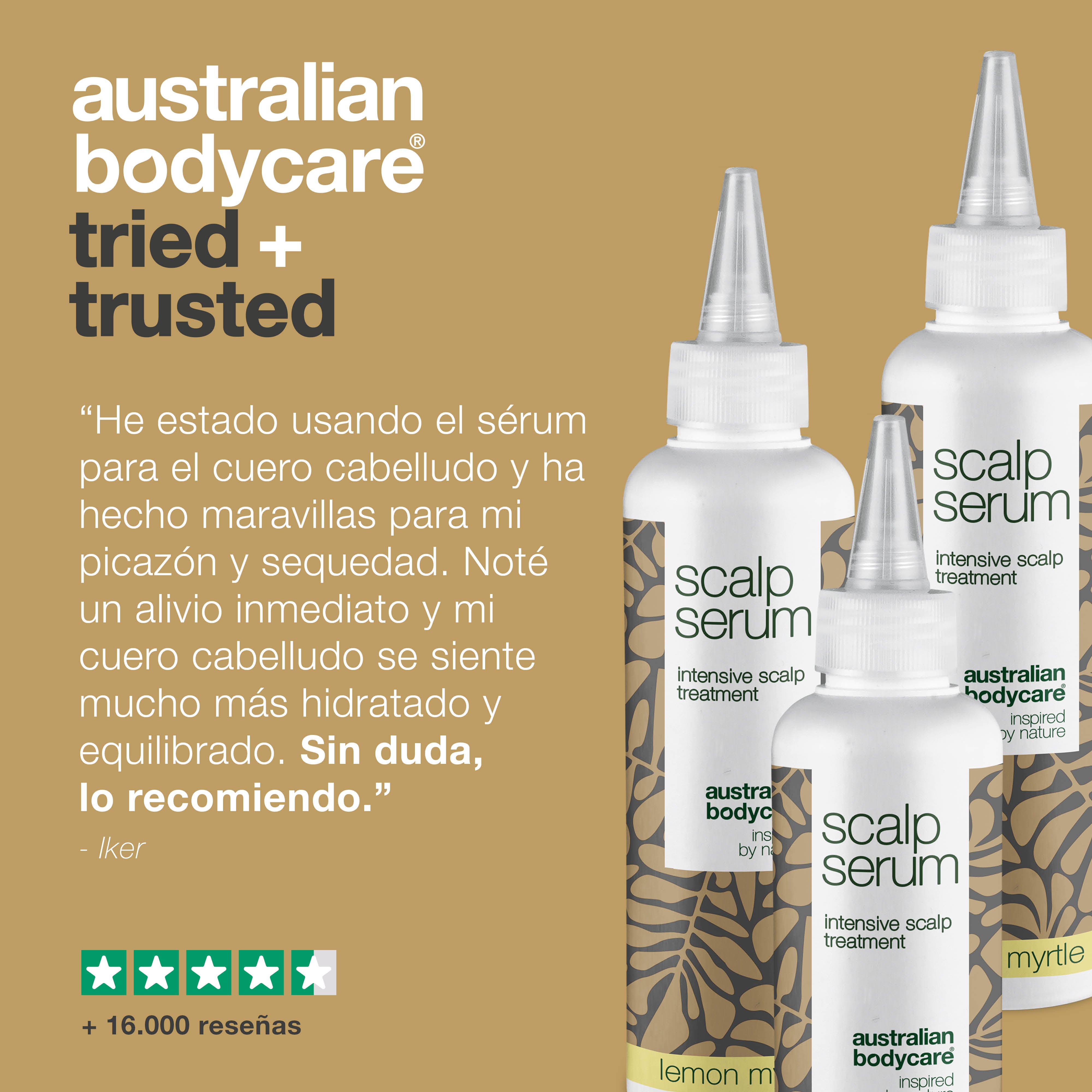 3 por 2 Sérum capilar tratamiento para el cuero cabelludo 150 ml - oferta especial — Oferta especial con 3 tratamientos para el cuero cabelludo (150 ml): Aceite de Árbol de Té & Lemon Myrtle