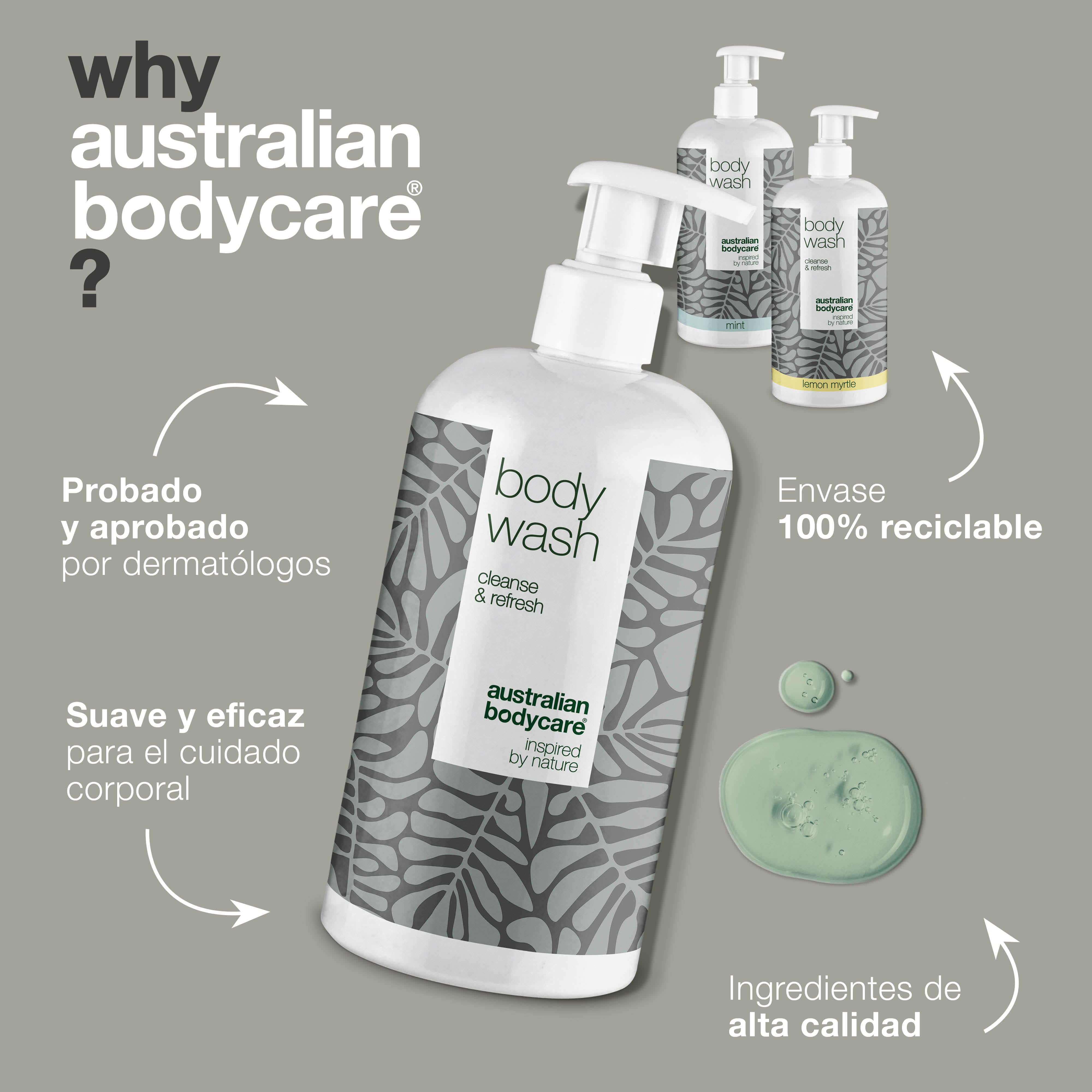 3 geles de baño - paquete de oferta — Paquete de oferta con 3 x geles de baño (500 ml): aceite de árbol de té, mirto limón y menta