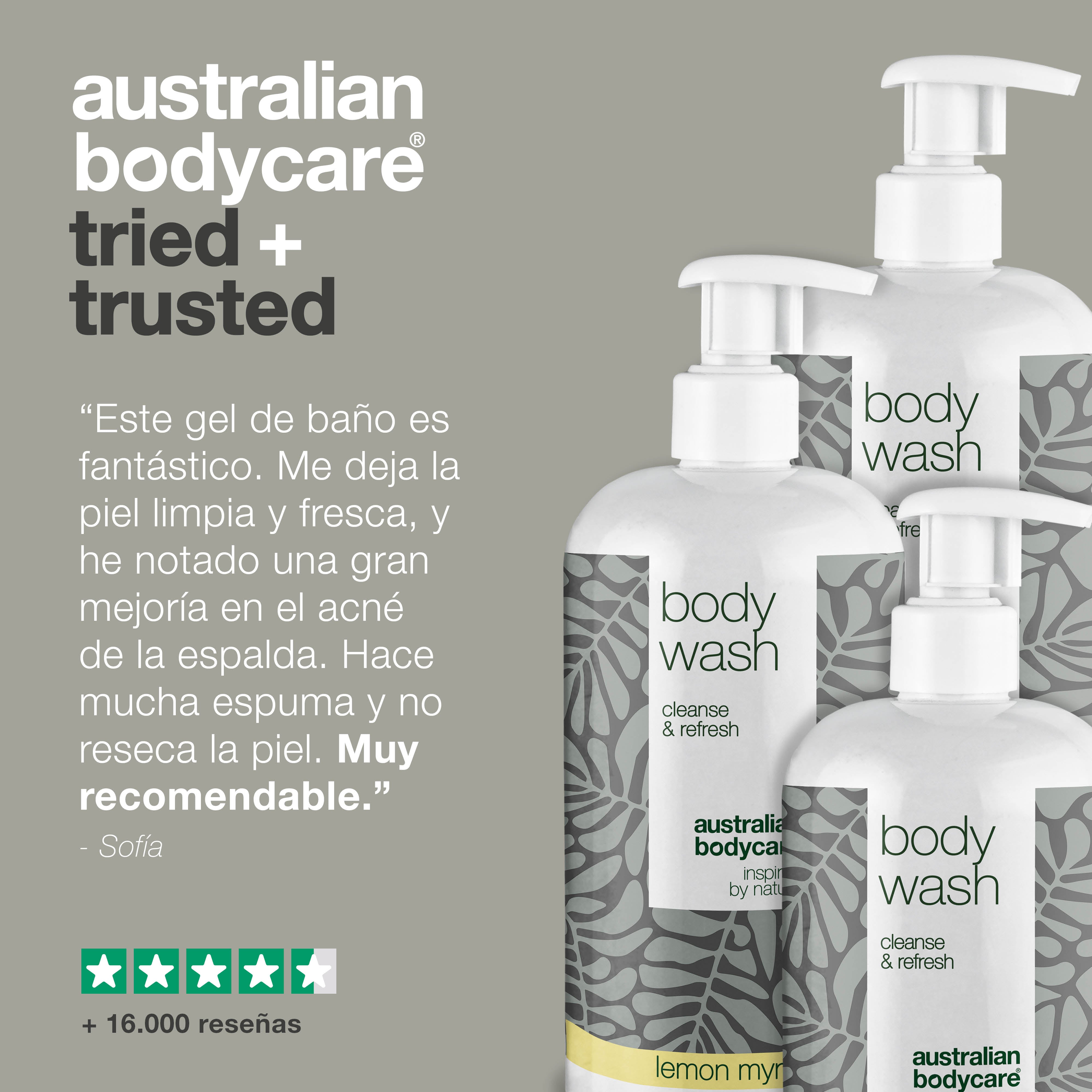 3 geles de baño - paquete de oferta — Paquete de oferta con 3 x geles de baño (500 ml): aceite de árbol de té, mirto limón y menta