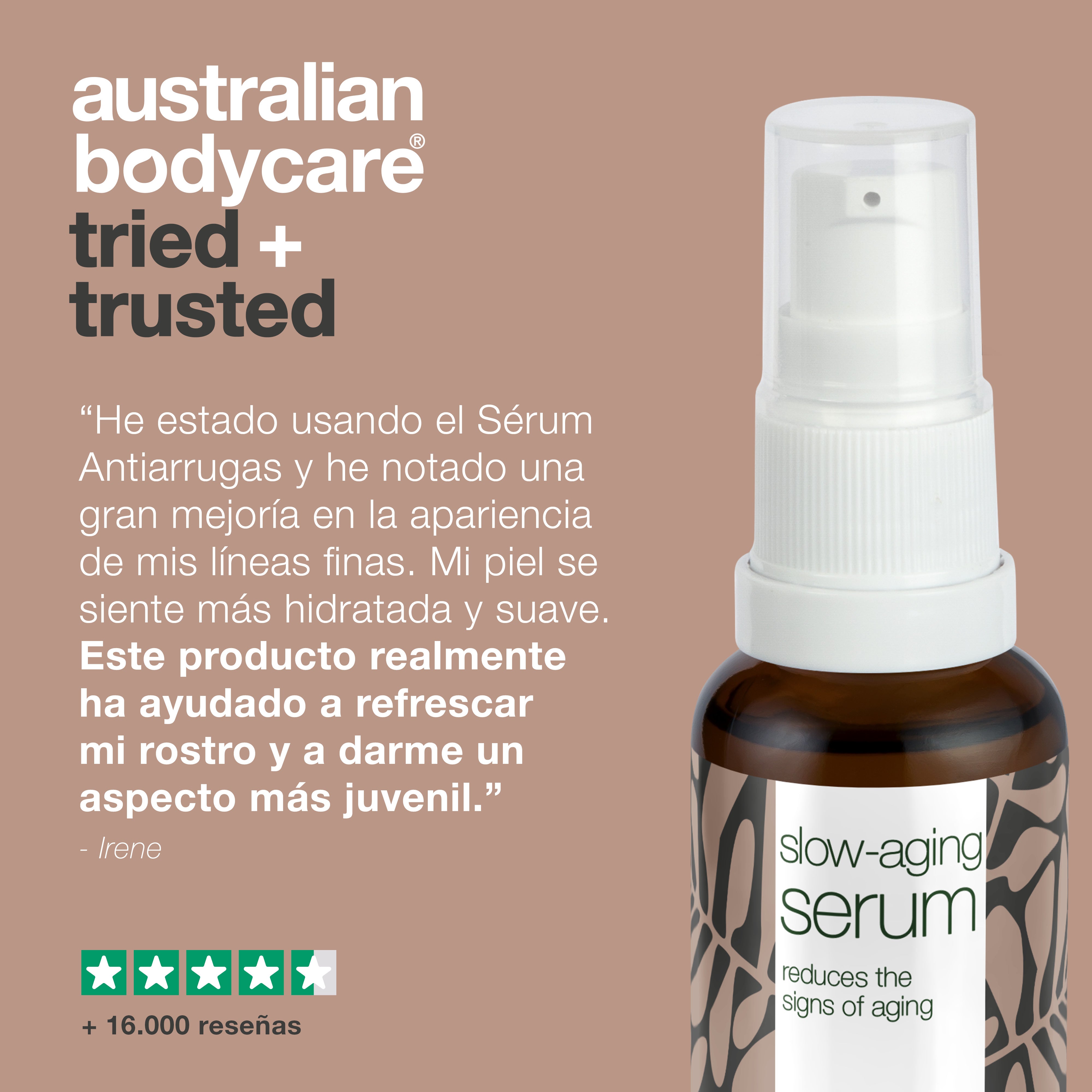 Suero antienvejecimiento para arrugas y piel madura (50+) — Suero facial con B5, péptidos, antioxidantes y cafeína contra las arrugas
