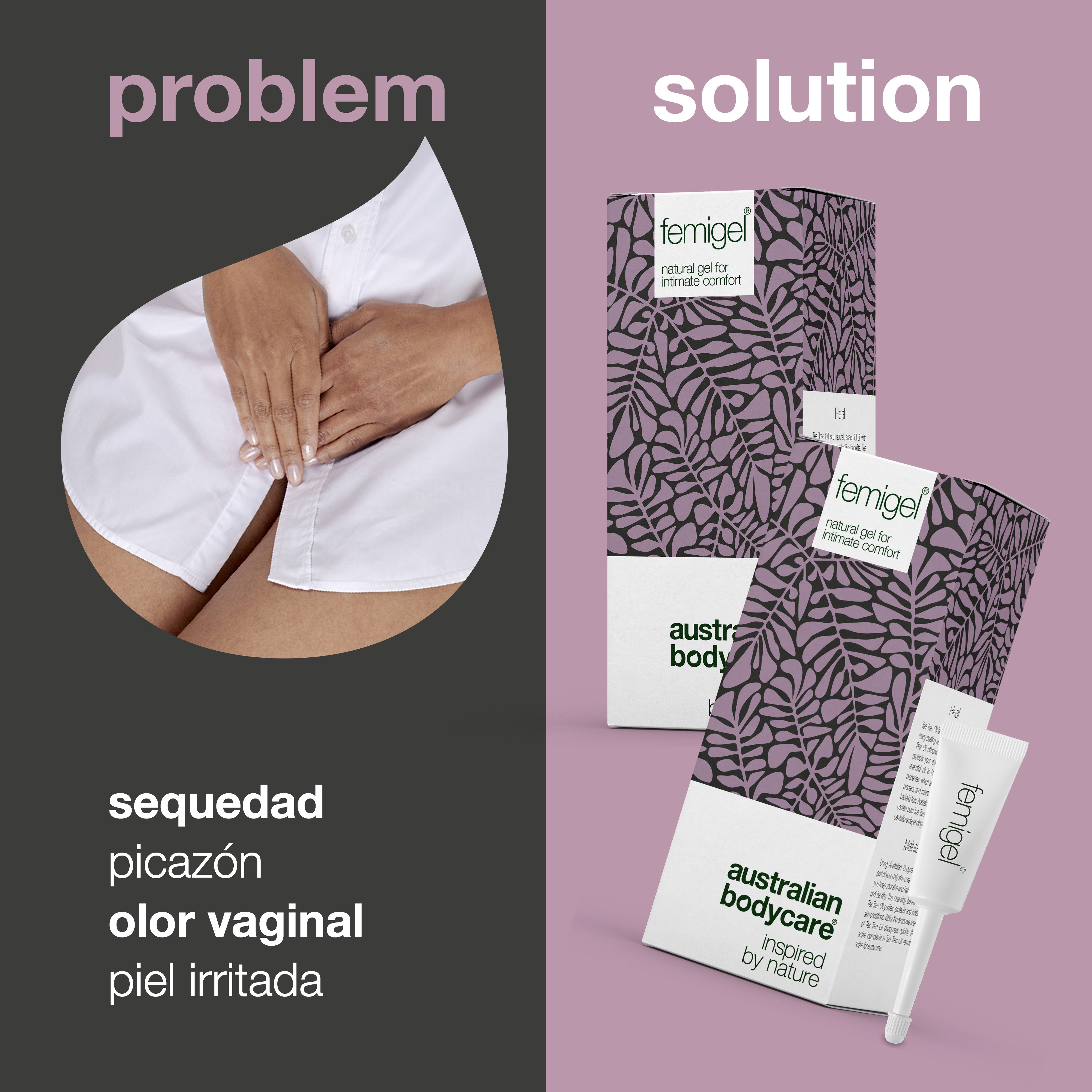 30 x Femigel gel íntimo — Gel nutritivo para la sequedad vaginal y el olor vaginal