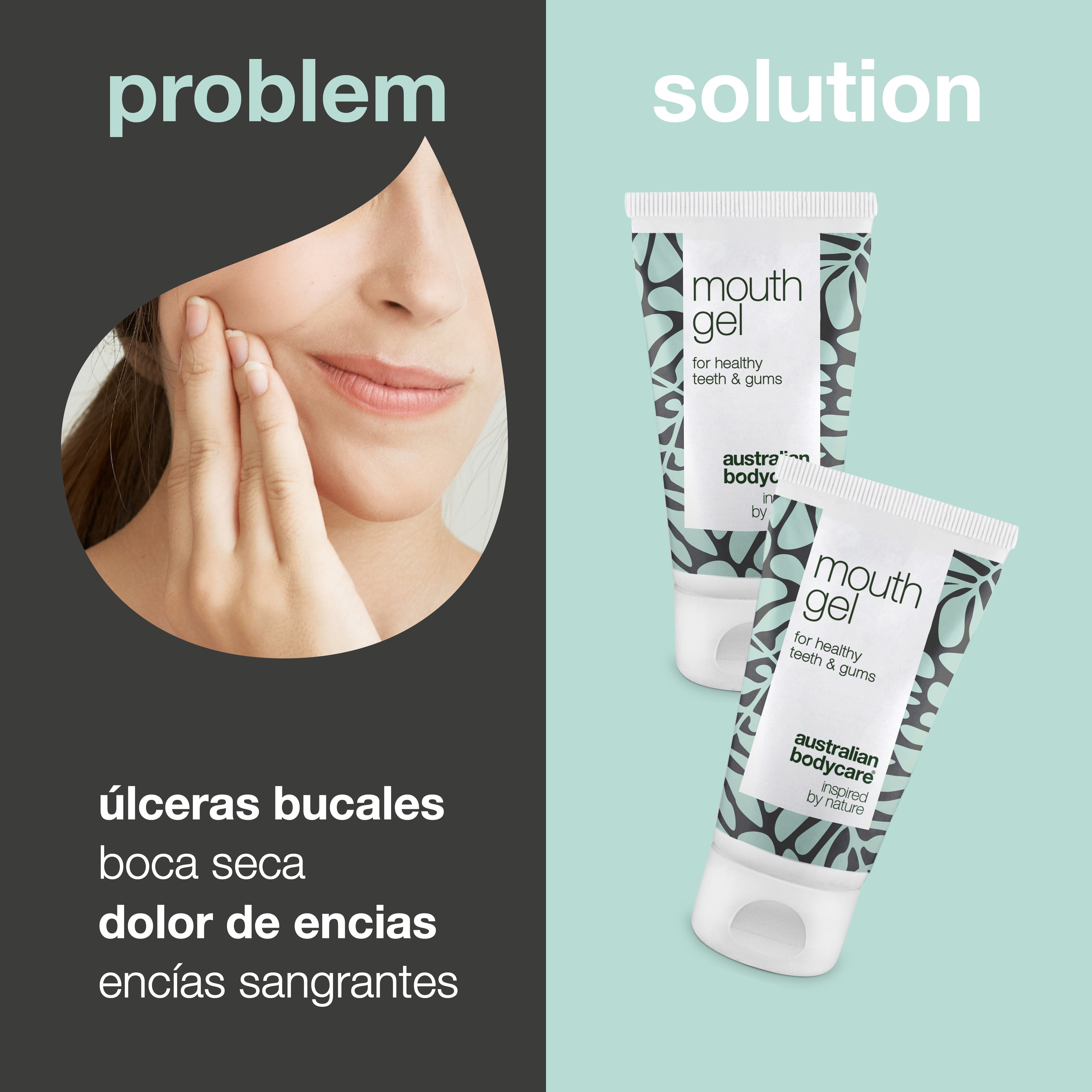2 unidades de Gel Bucal para encías y lengua — Para el cuidado diario de encías sensibles, sangrantes y hongos