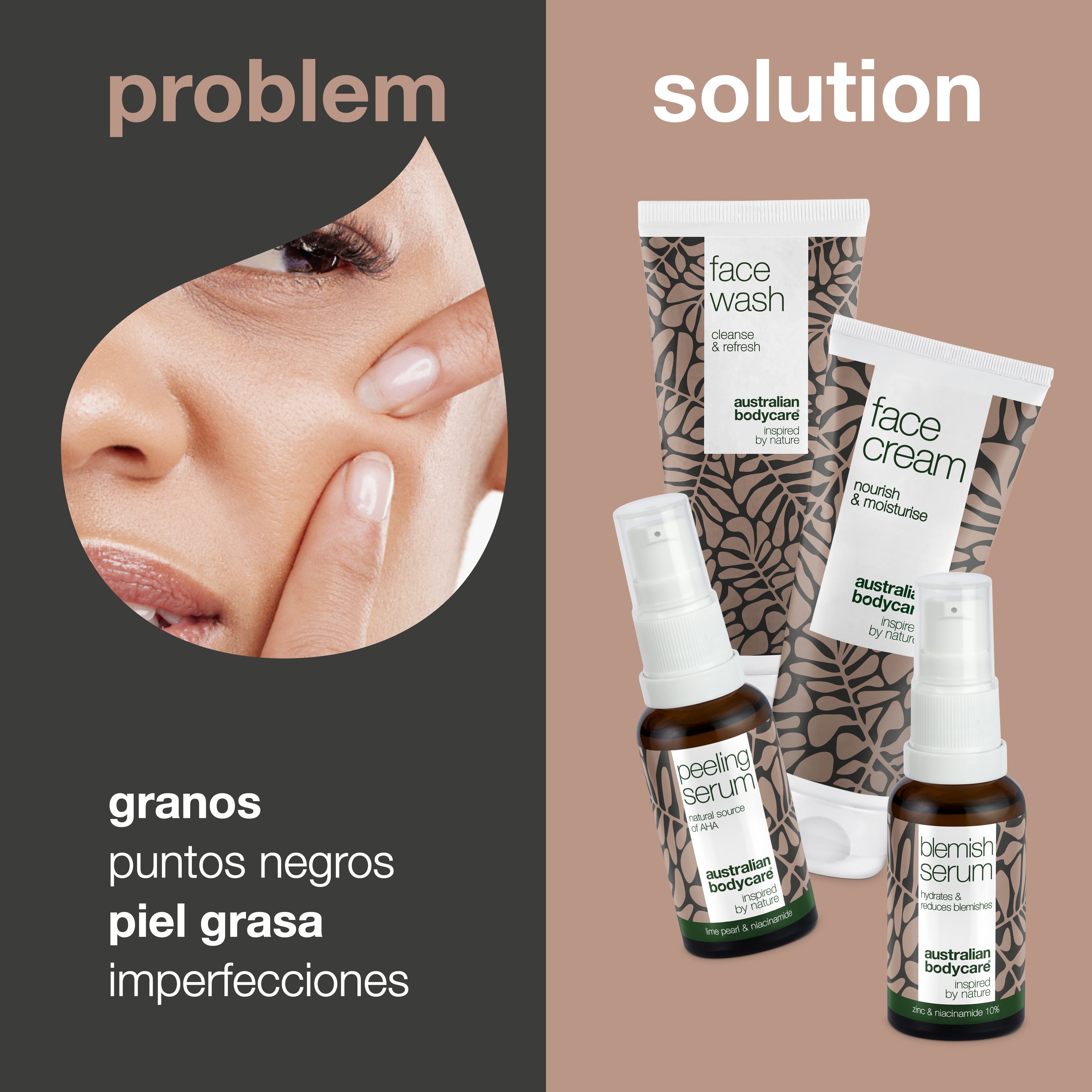 Set de cuidado de la piel para pieles congestionadas y con manchas en la cara: 4 productos de limpieza profunda para el cuidado de la piel grasa, espinillas y puntos negros