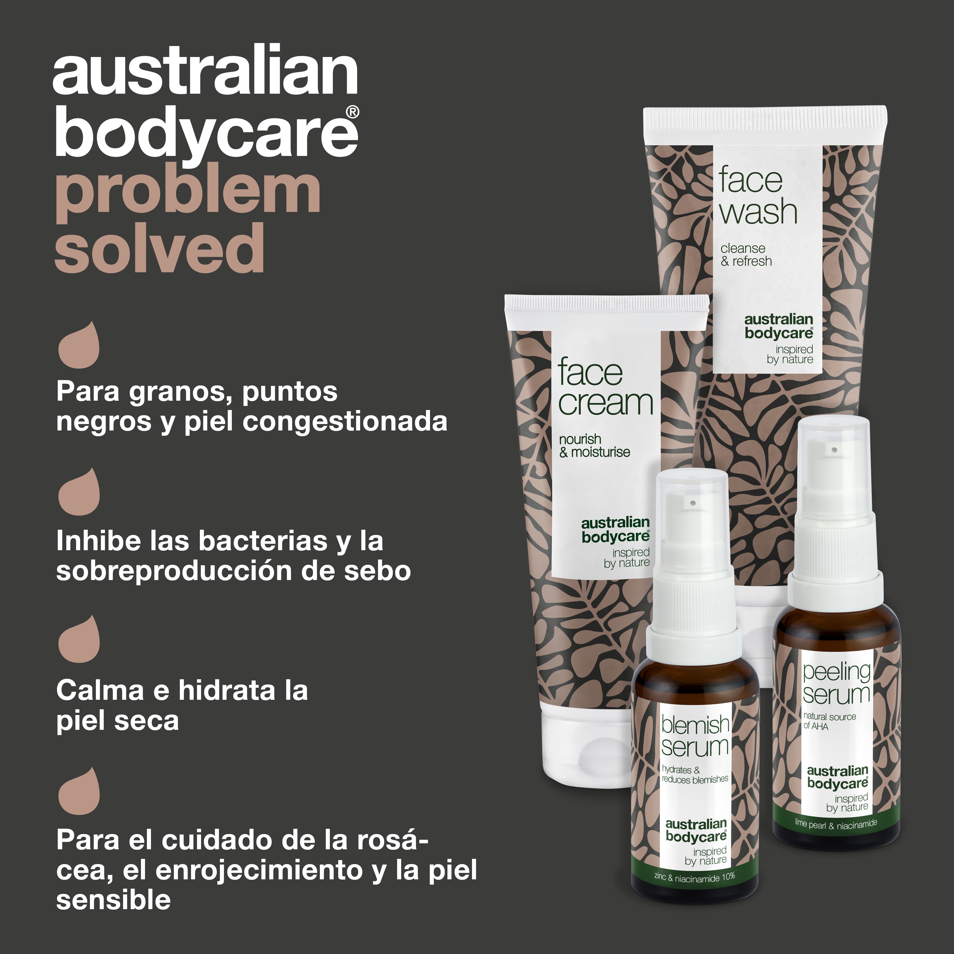 Set de cuidado de la piel para pieles congestionadas y con manchas en la cara: 4 productos de limpieza profunda para el cuidado de la piel grasa, espinillas y puntos negros