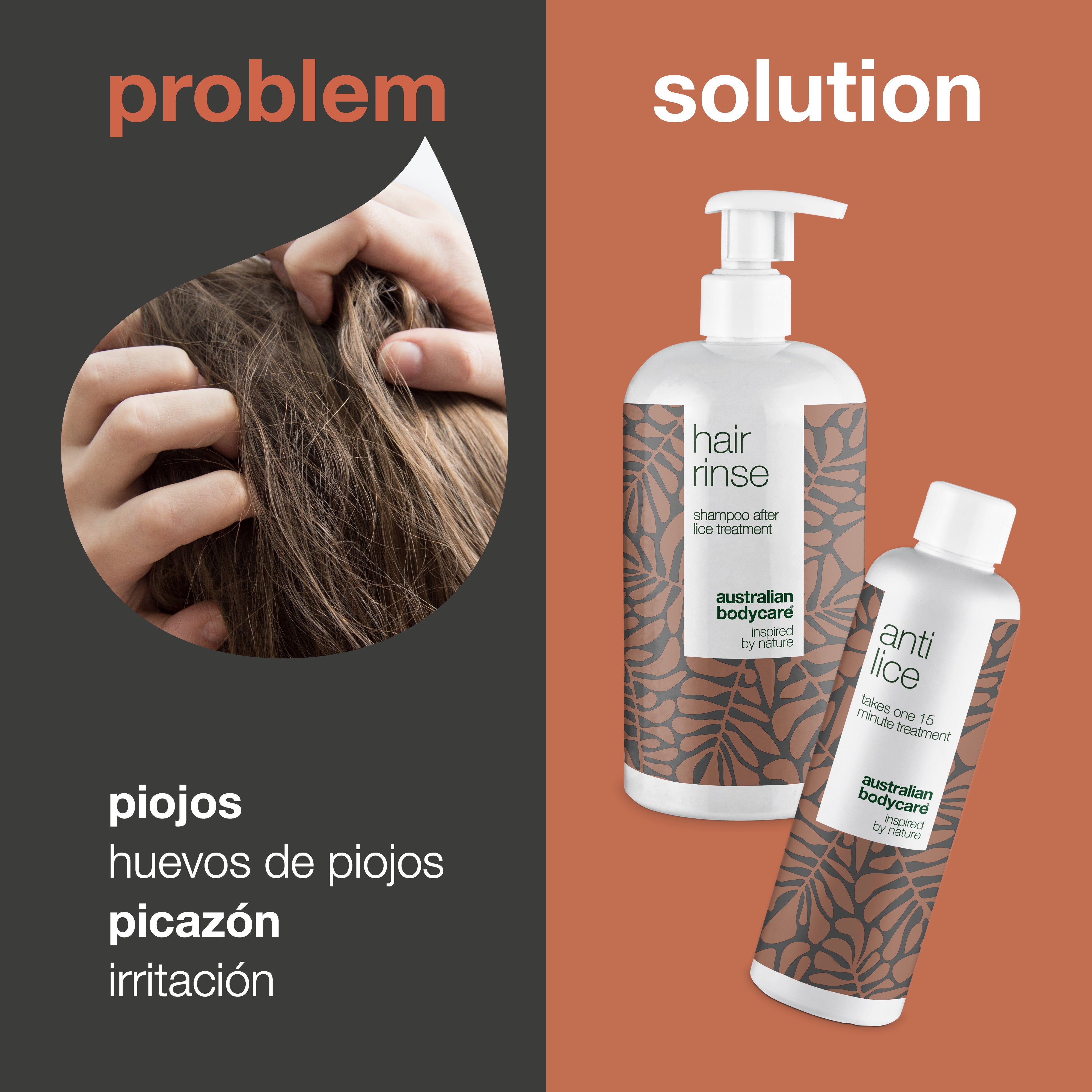 2 productos XL para el tratamiento de piojos: cura contra piojos XL y champú preventivo contra piojos XL para problemas de piojos y liendres