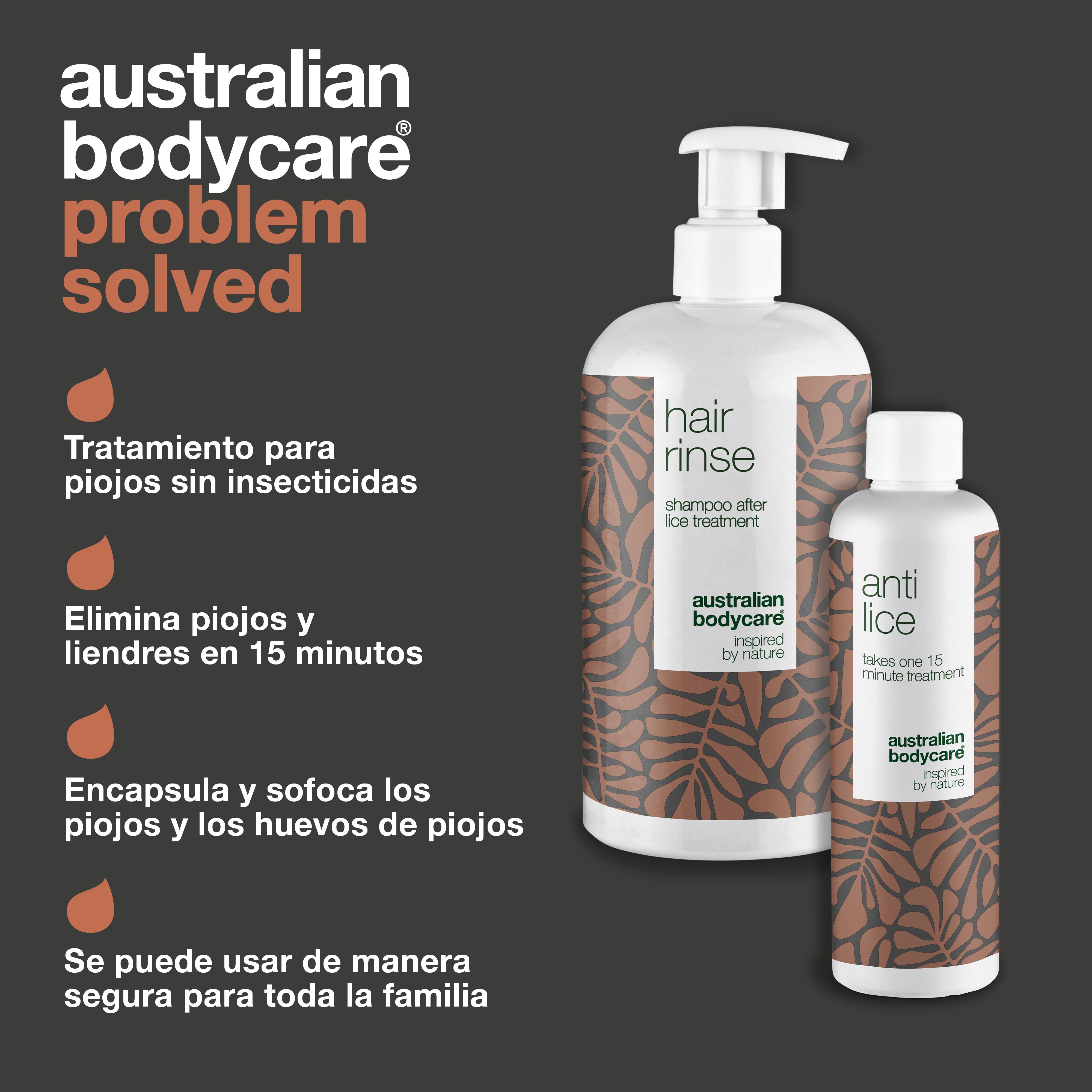 2 productos XL para el tratamiento de piojos: cura contra piojos XL y champú preventivo contra piojos XL para problemas de piojos y liendres