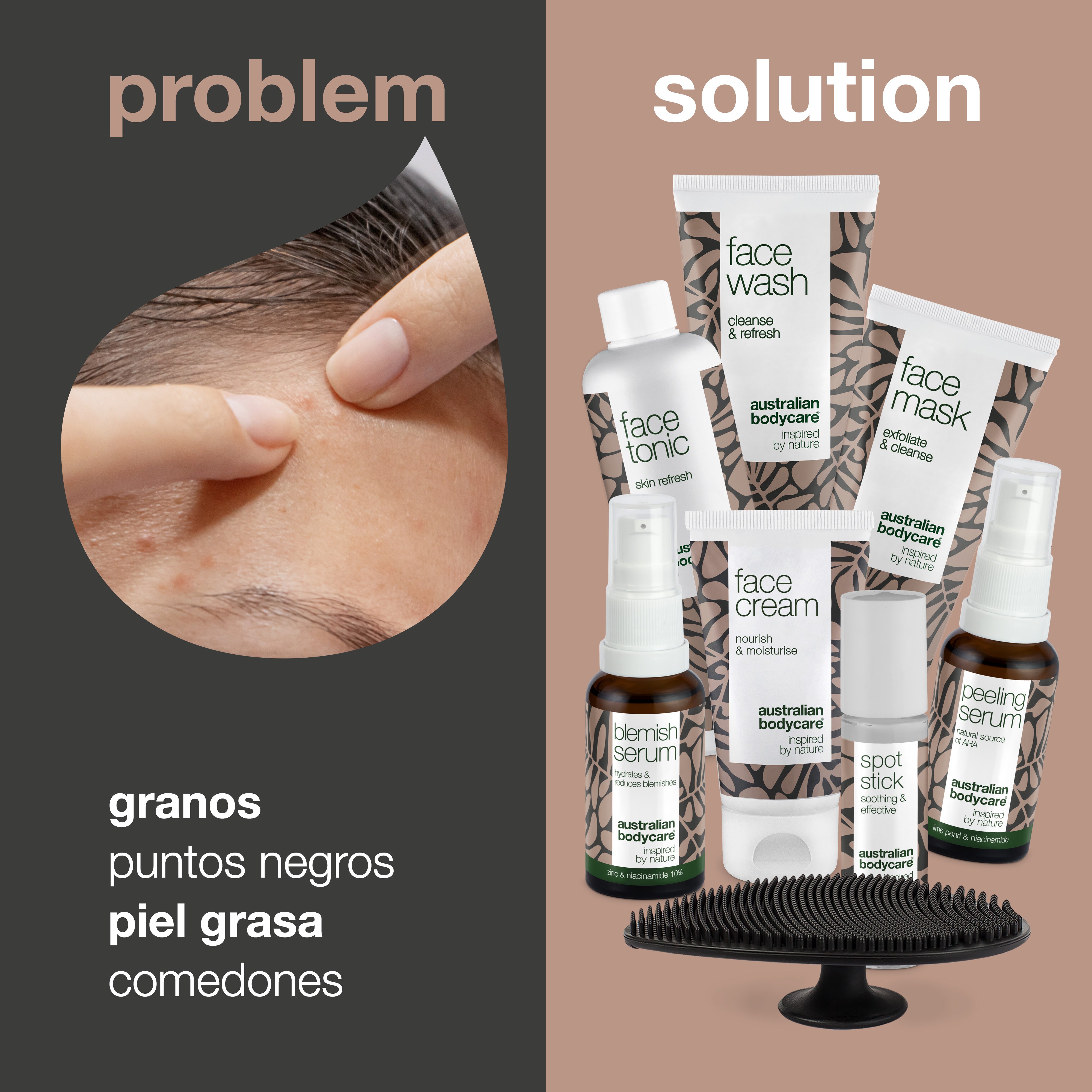 Set de cuidado completo contra las manchas y la piel congestionada: 8 productos para pieles grasas, puntos negros, comedones cerrados y espinillas