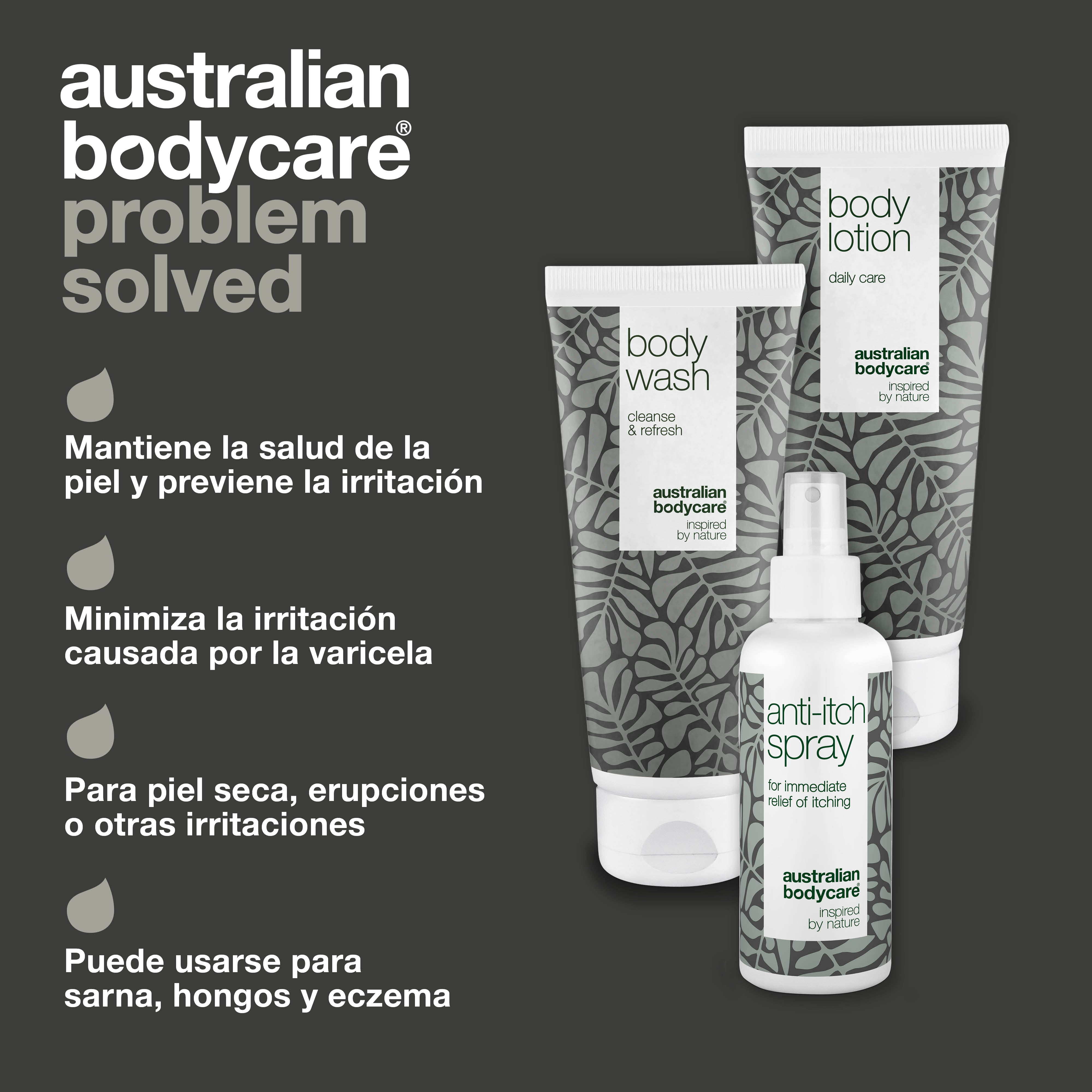 Set para la picazón en la piel de todo el cuerpo: 3 productos para calmar la irritación de la piel y la picazón en el cuerpo