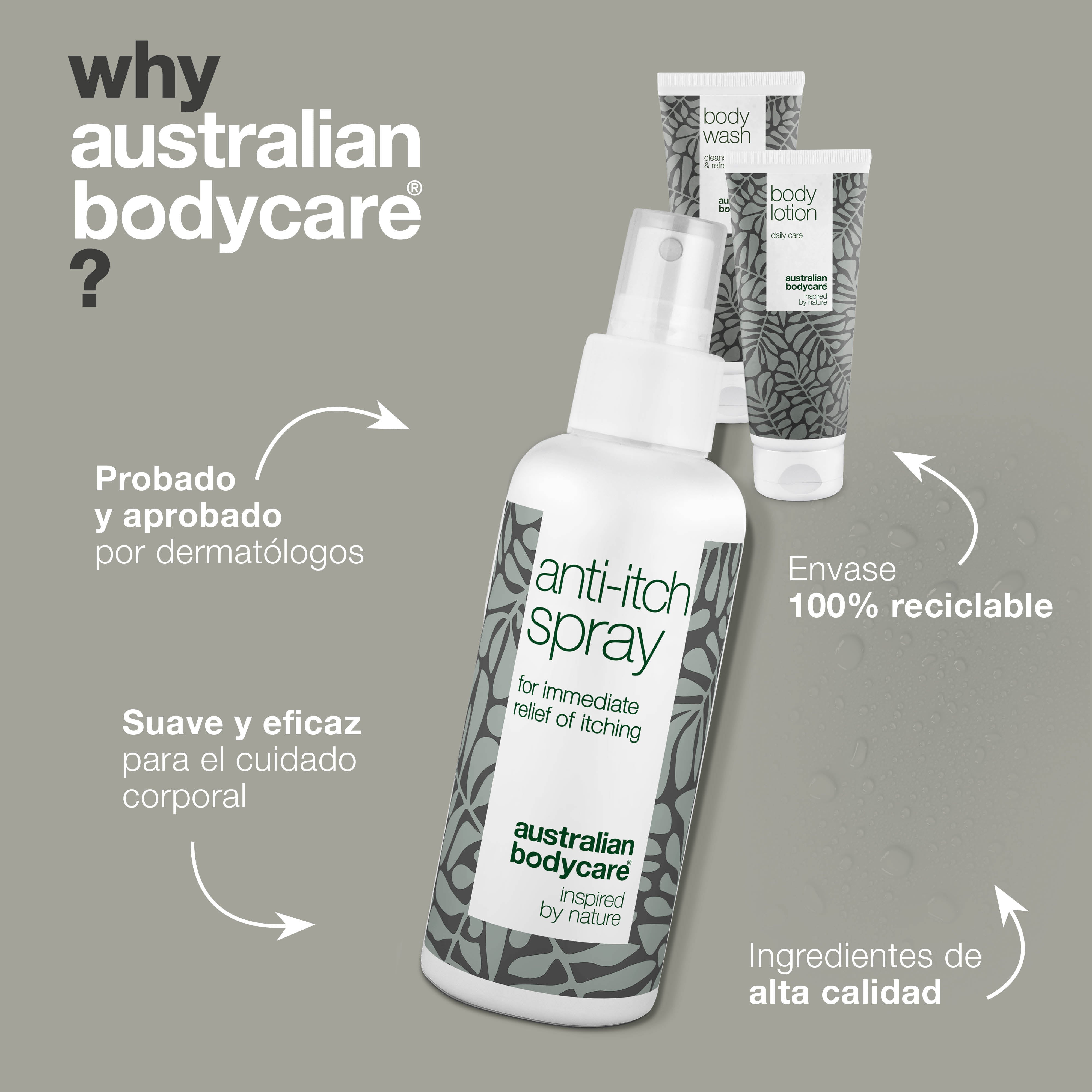 Set para la picazón en la piel de todo el cuerpo: 3 productos para calmar la irritación de la piel y la picazón en el cuerpo
