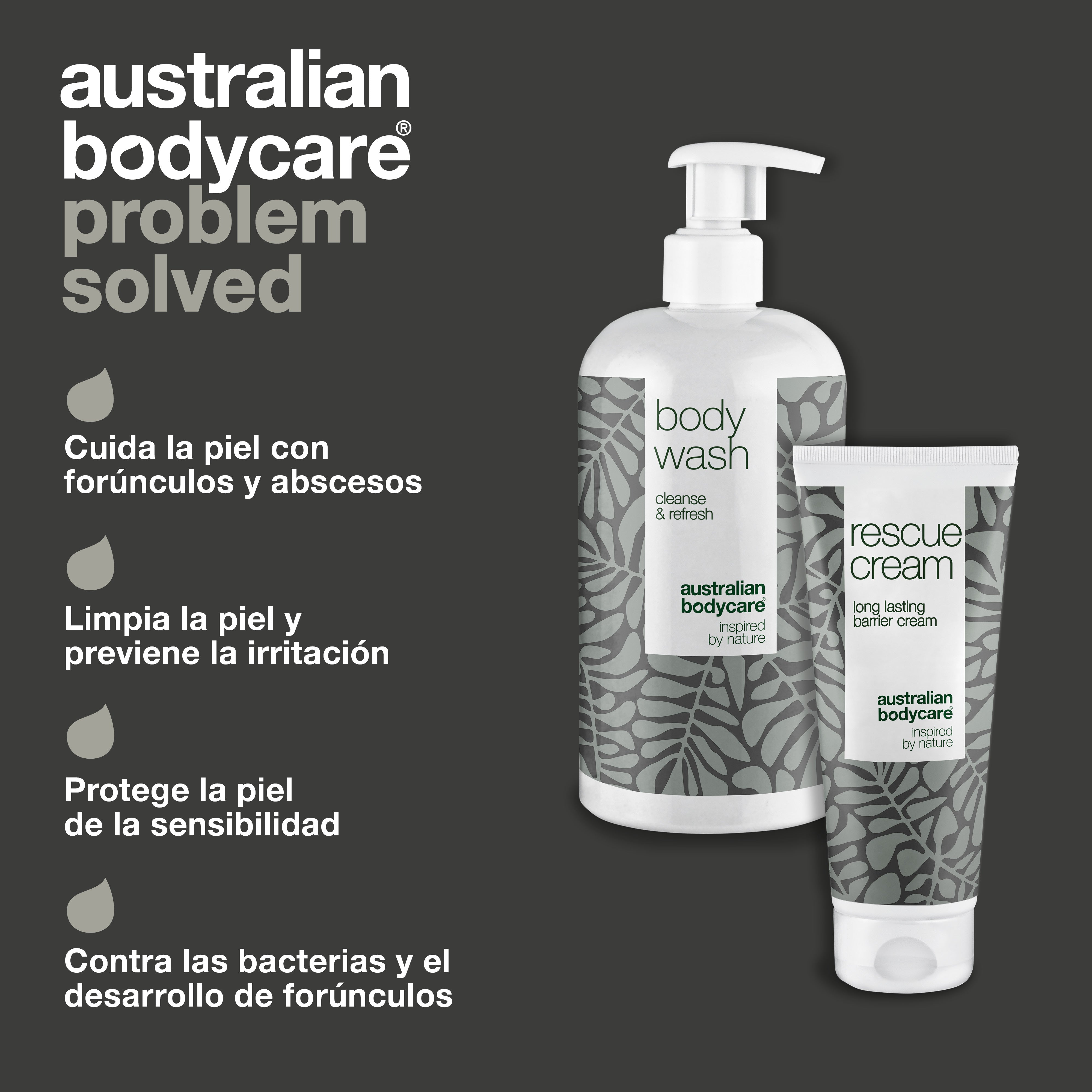 Kit para el cuidado diario de forúnculos — 2 productos para la limpieza diaria y el cuidado de forúnculos, abscesos y piel expuesta