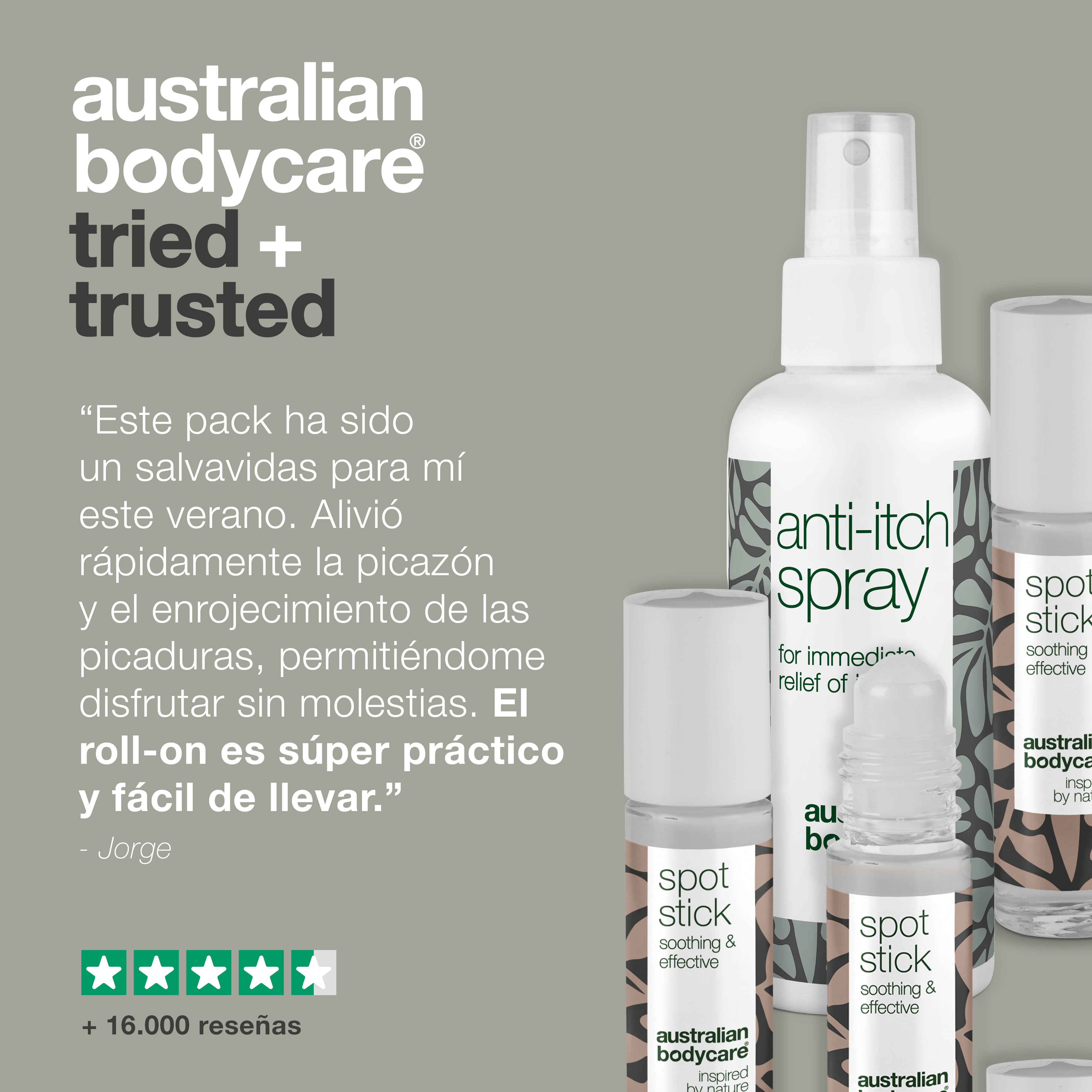 Kit para el cuidado de picaduras de insectos y mosquitos: 4 productos calmantes para aliviar la irritación provocada por picaduras de insectos