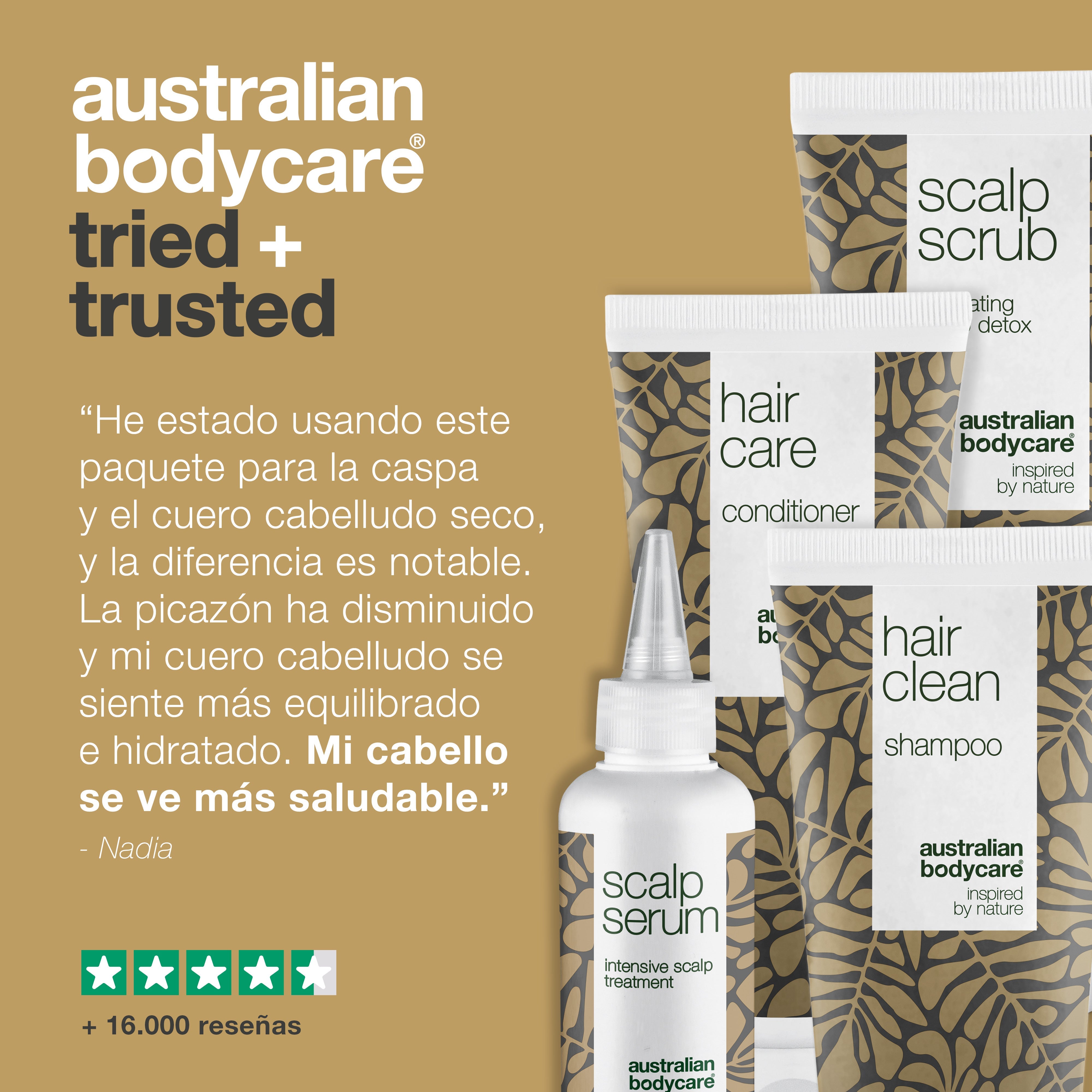 Paquete de 4 para caspa y cuero cabelludo seco: productos para el cabello para caspa, cuero cabelludo seco, picazón o cabello graso