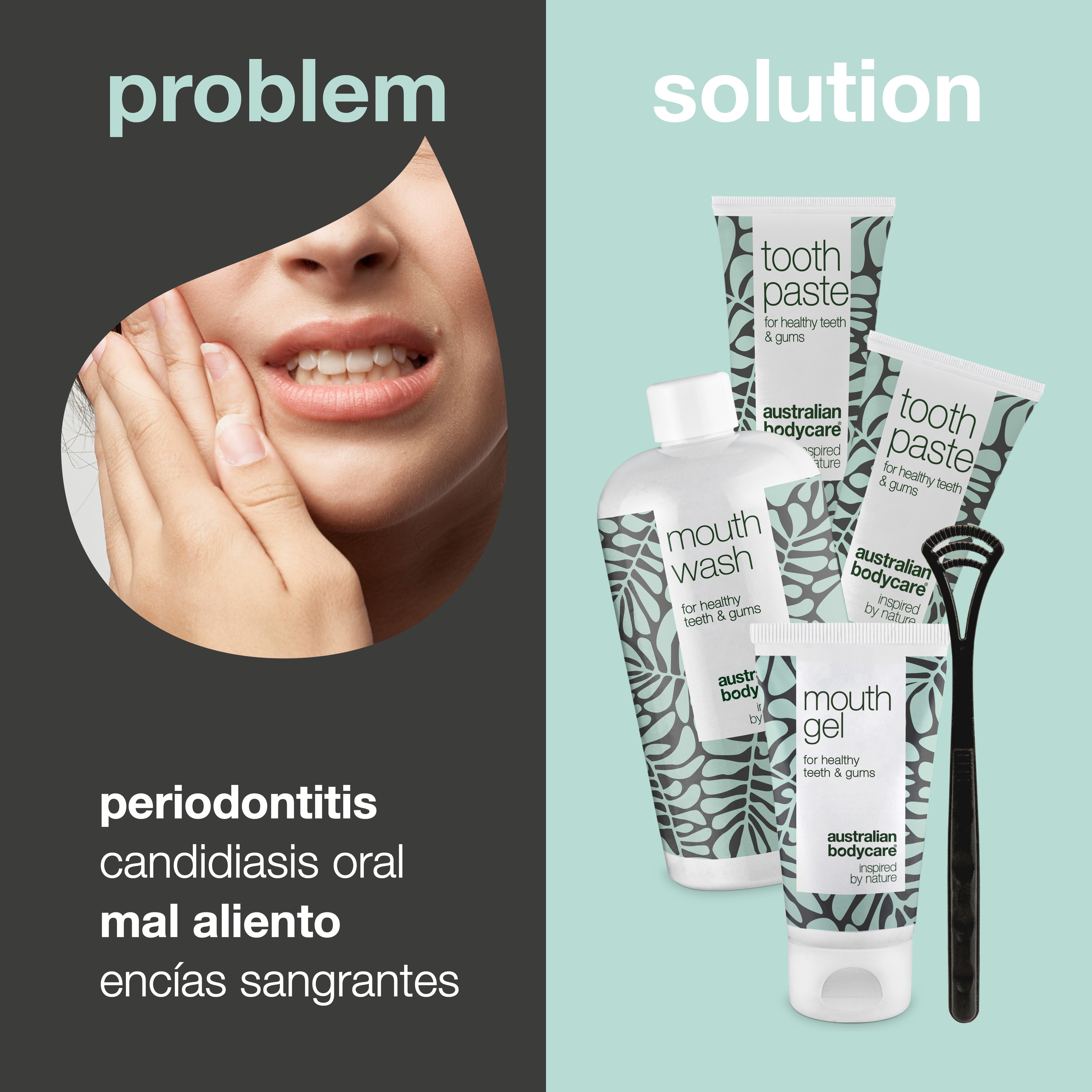 Kit de inicio 5 productos bucales — Kit de inicio para una buena higiene bucal y cuidado de la enfermedad periodontal y los hongos