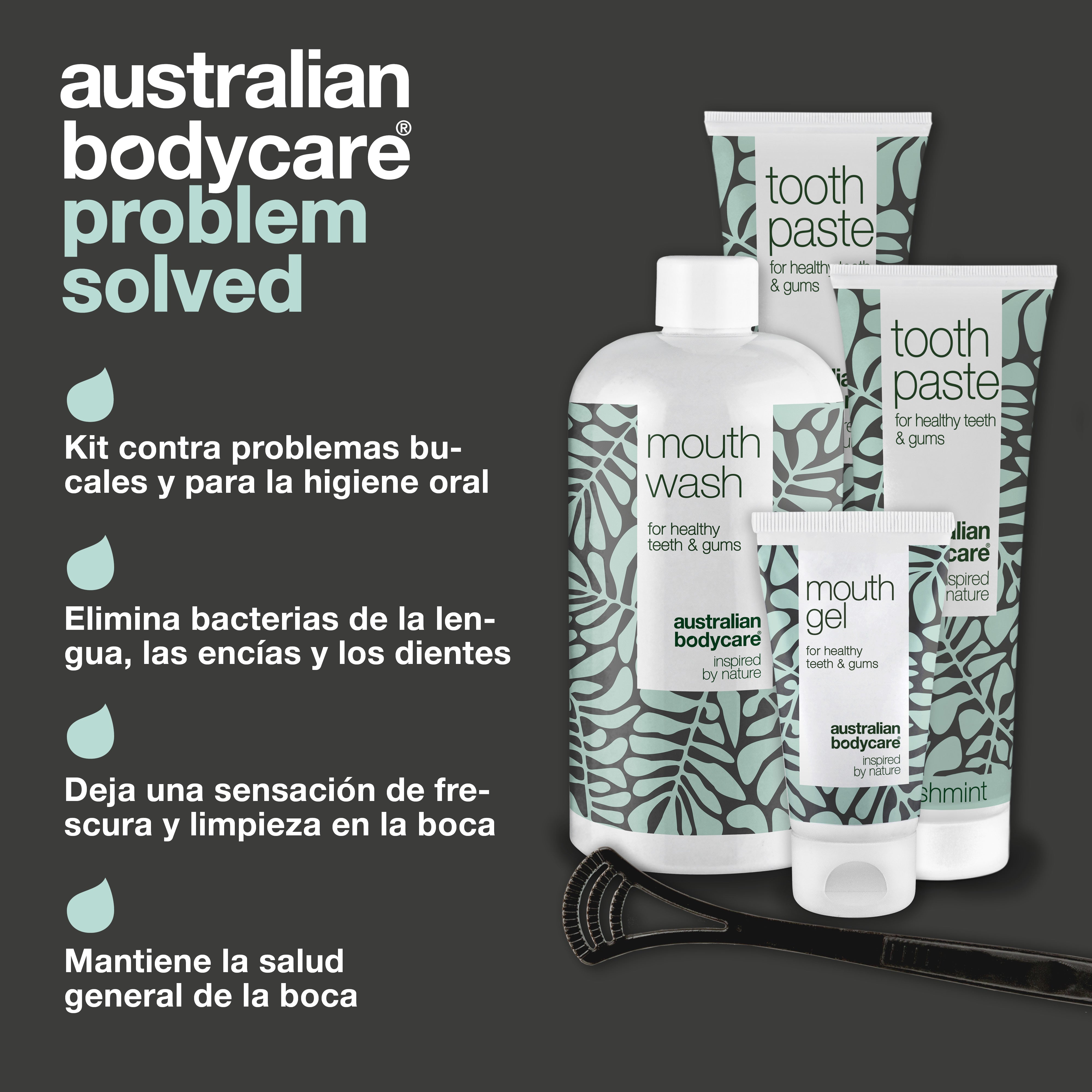 Kit de inicio 5 productos bucales — Kit de inicio para una buena higiene bucal y cuidado de la enfermedad periodontal y los hongos