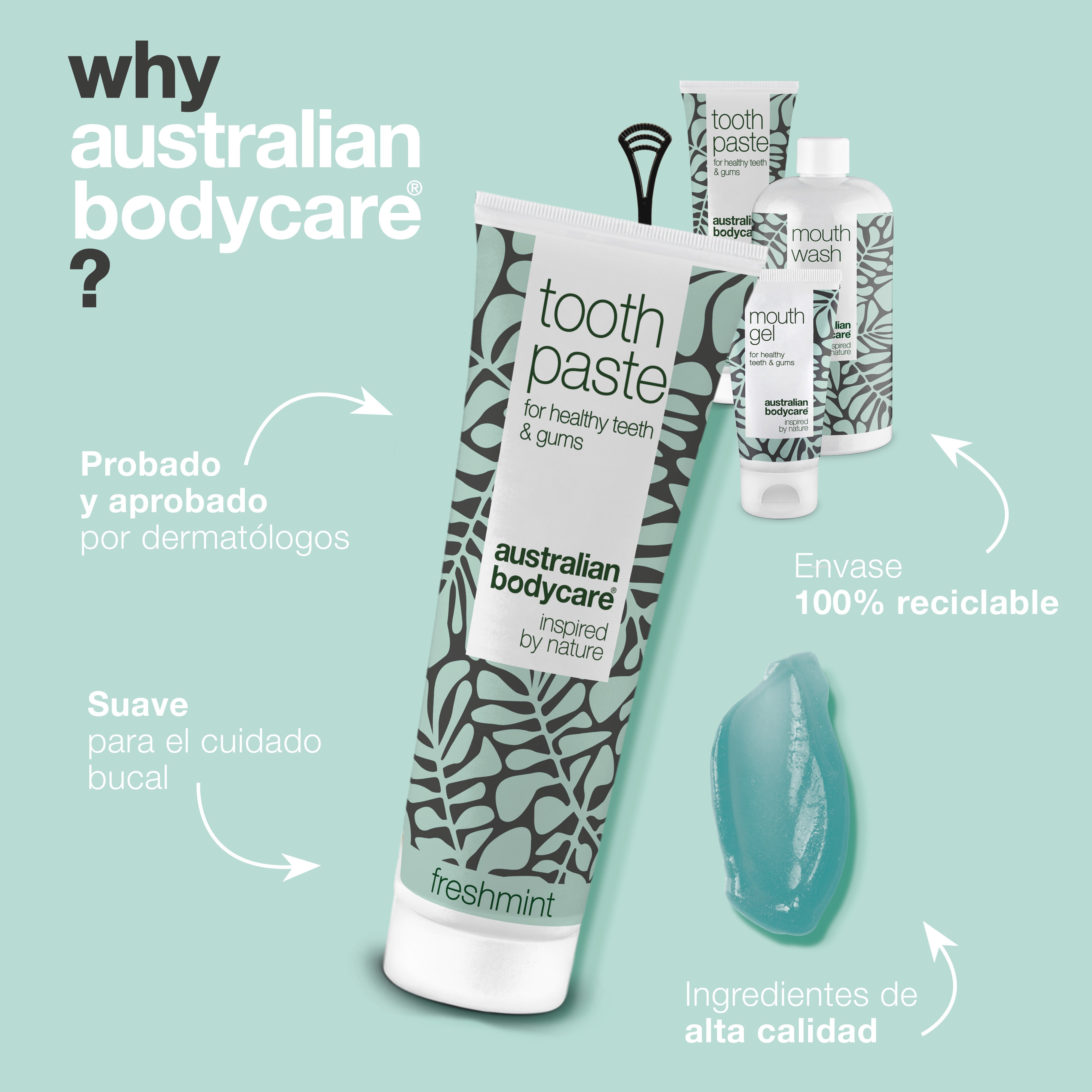Kit de inicio 5 productos bucales — Kit de inicio para una buena higiene bucal y cuidado de la enfermedad periodontal y los hongos