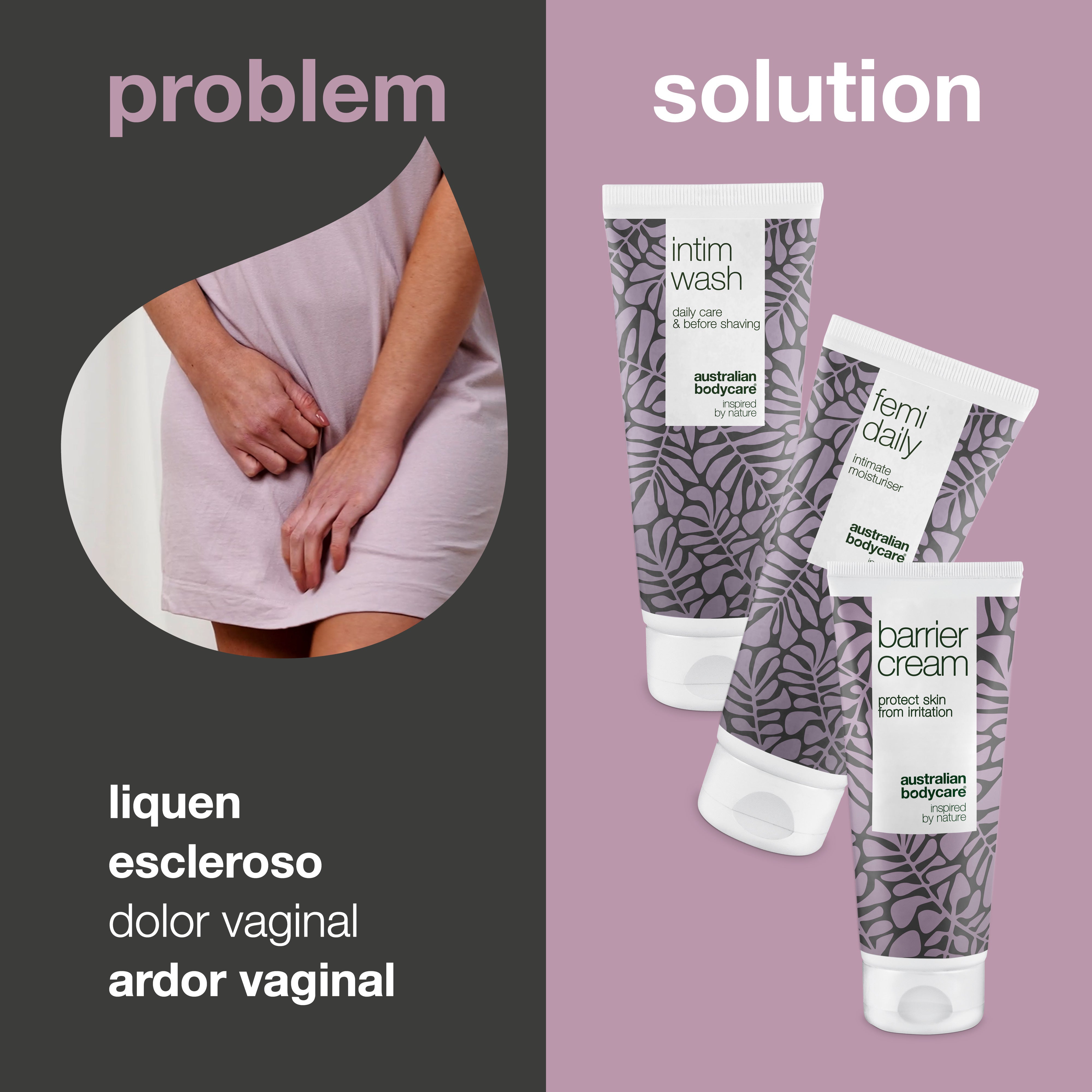Kit para el cuidado del Liquen Escleroso — Productos íntimos calmantes que cuidan y protegen contra el picor y el dolor