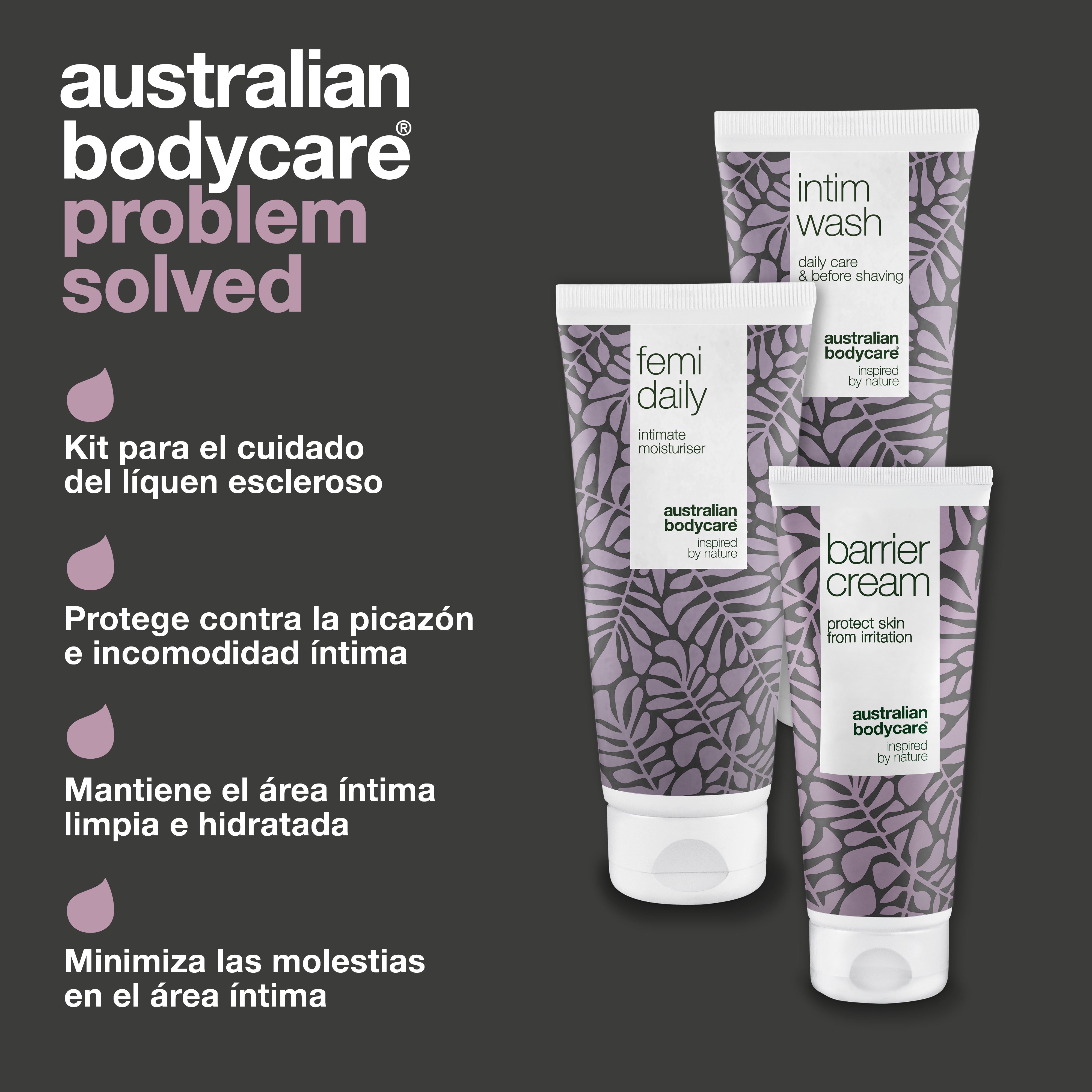 Kit para el cuidado del Liquen Escleroso — Productos íntimos calmantes que cuidan y protegen contra el picor y el dolor