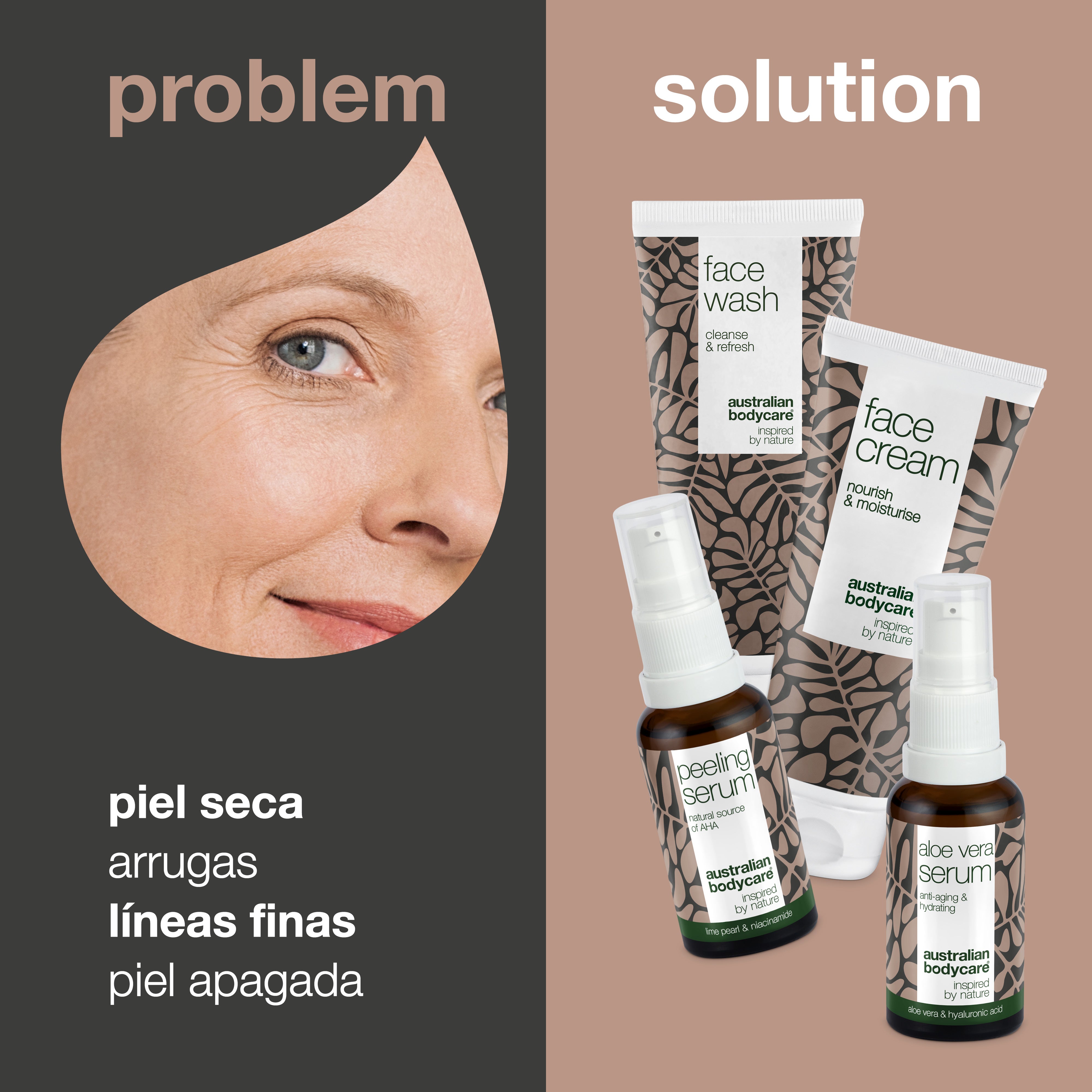 4 Productos para arrugas y piel deshidratada — Paquete Anti Age completo contra las arrugas y la piel seca del rostro