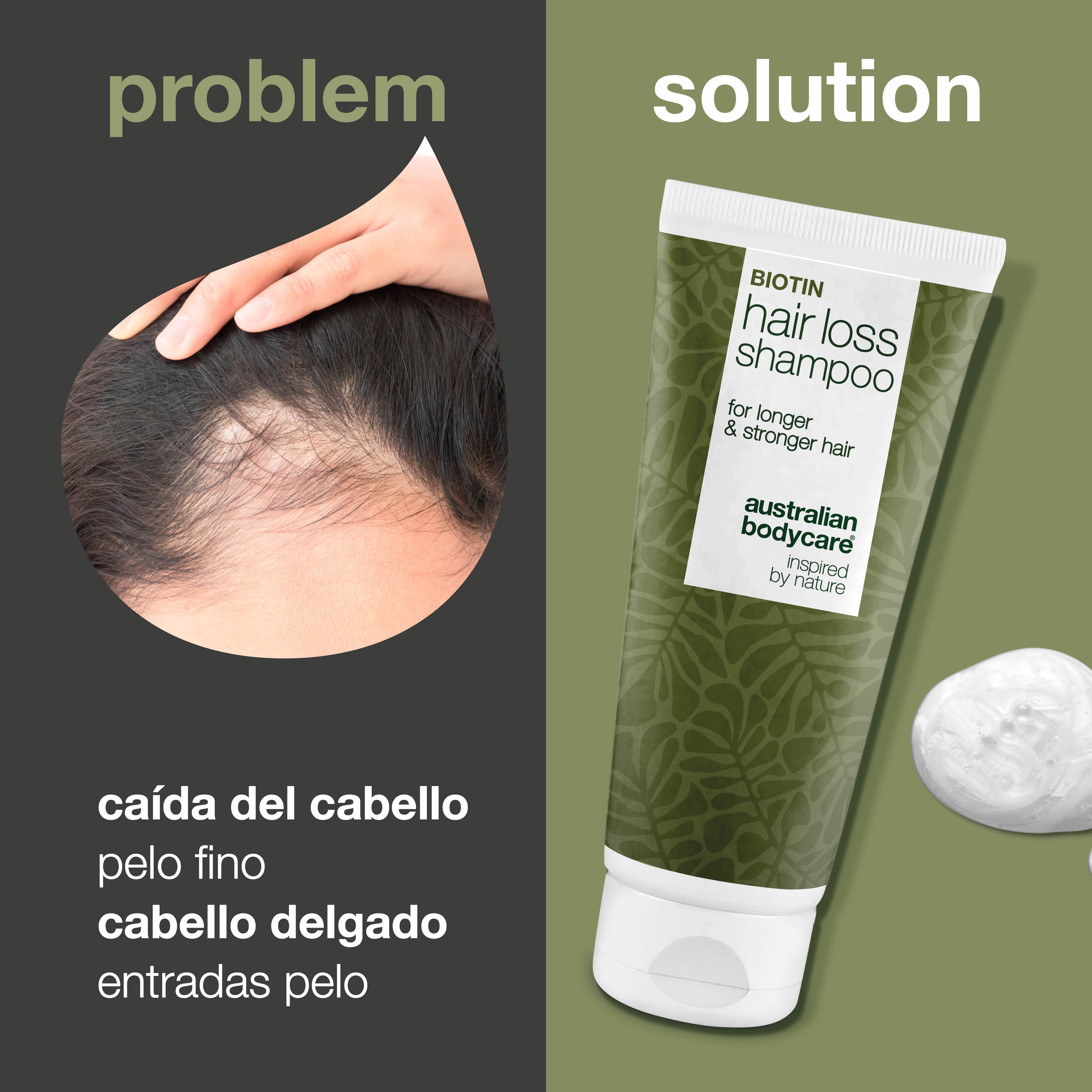 Champú reduce la caída y fortalece el cabello débil con biotina, cafeína y Capilia Longa, que revitalizan el cuero cabelludo y estimulan las raíces