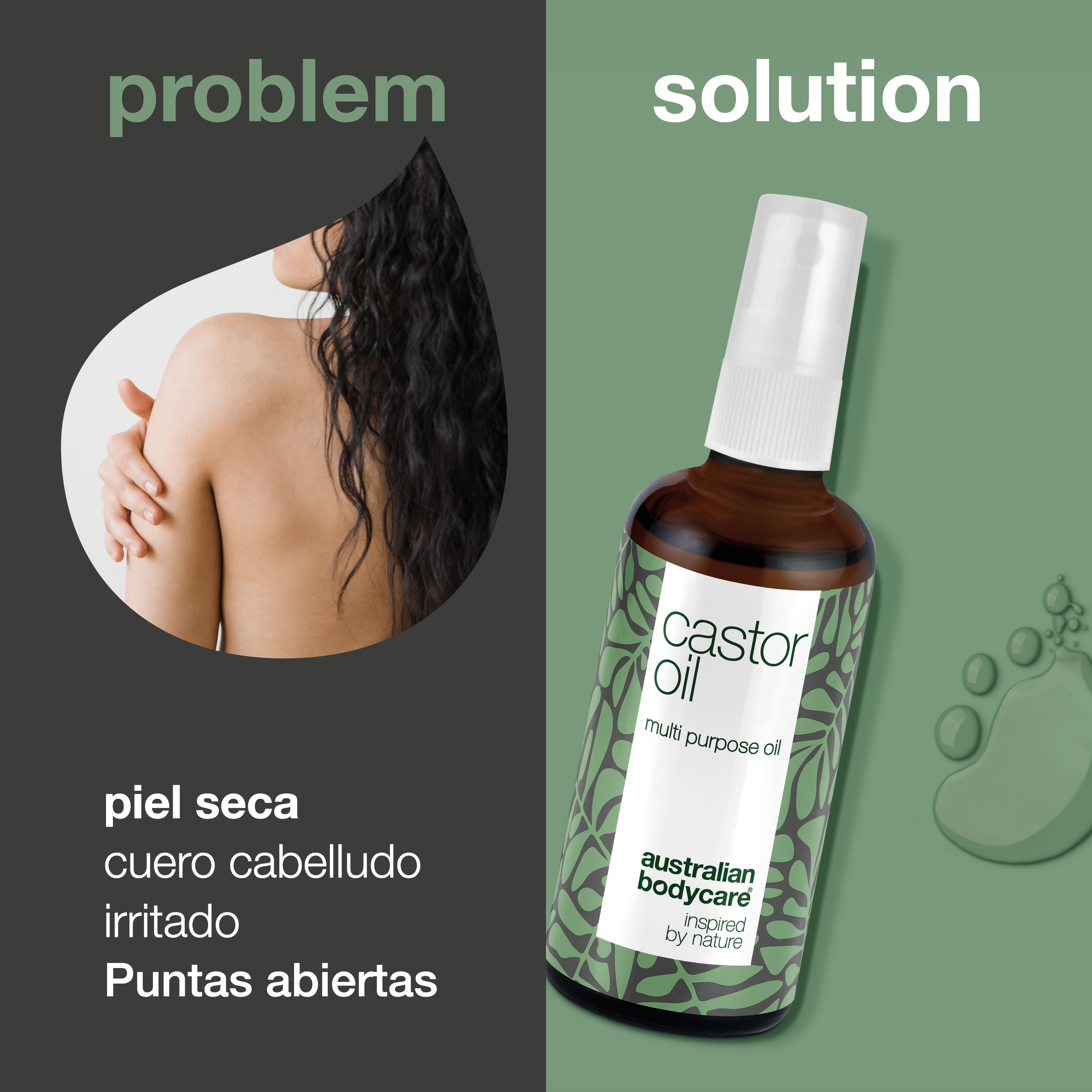 Aceite de ricino – Aceite multiusos para cabello y piel – Aceite de ricino para piel, cabello, cejas y pestañas secas