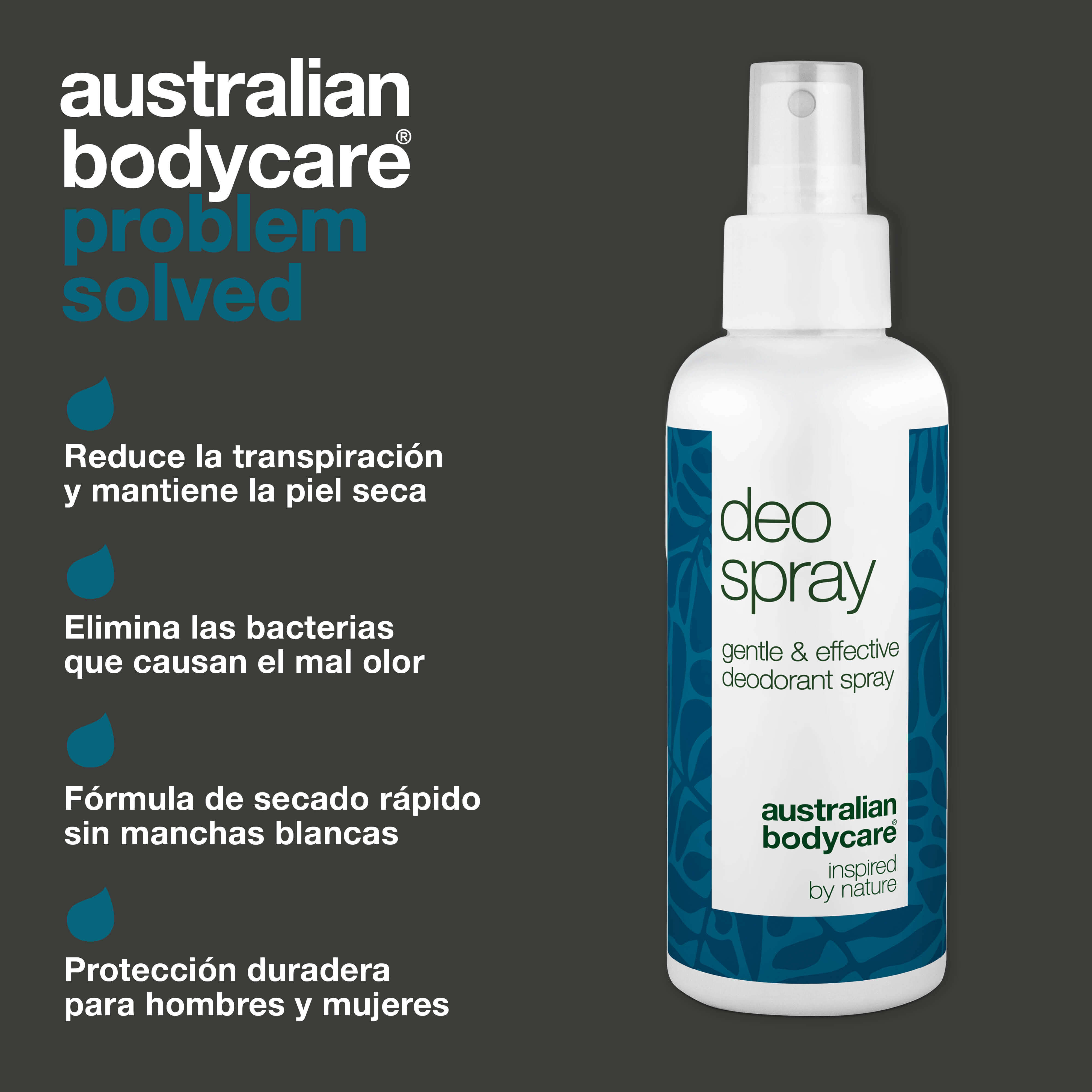 Desodorante en spray antitranspirante: combate el sudor y el olor: controla el sudor y el olor con este desodorante en spray de larga duración. Dermatológicamente testado y apto para todo tipo de pieles.