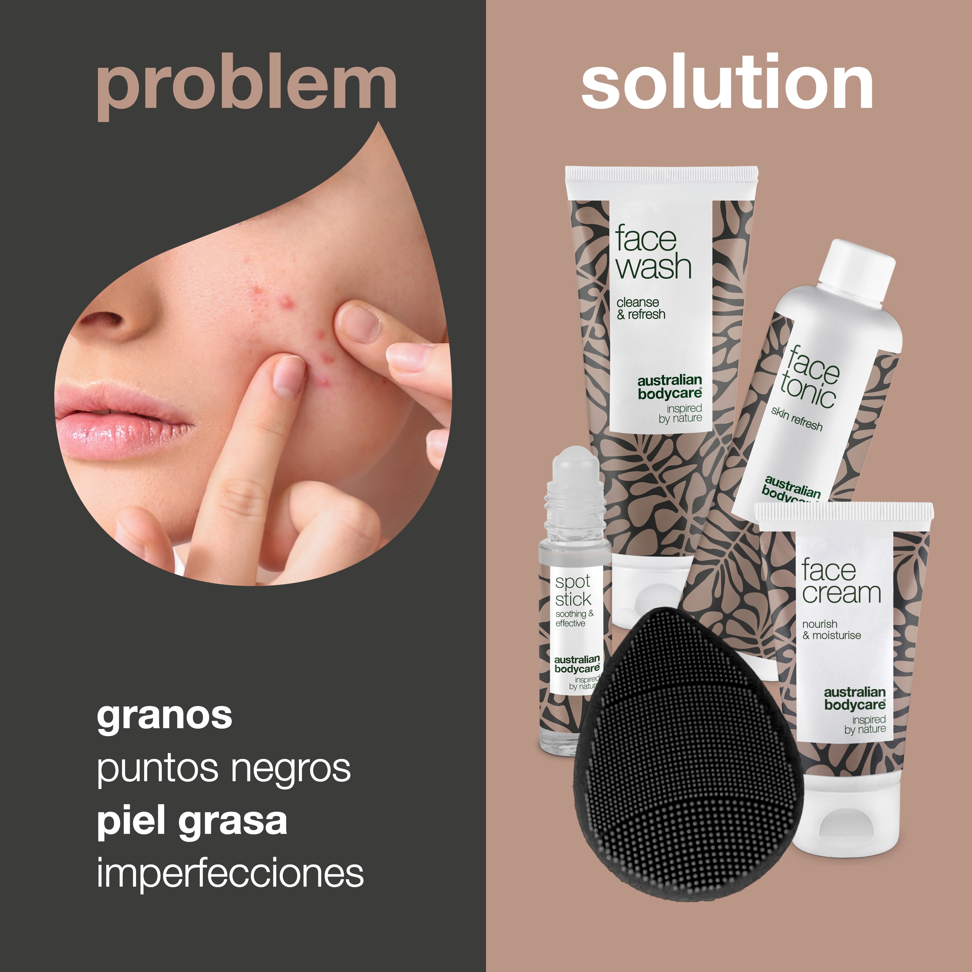Paquete facial con exfoliante facial: paquete de 5 para la limpieza diaria de la piel con imperfecciones y espinillas