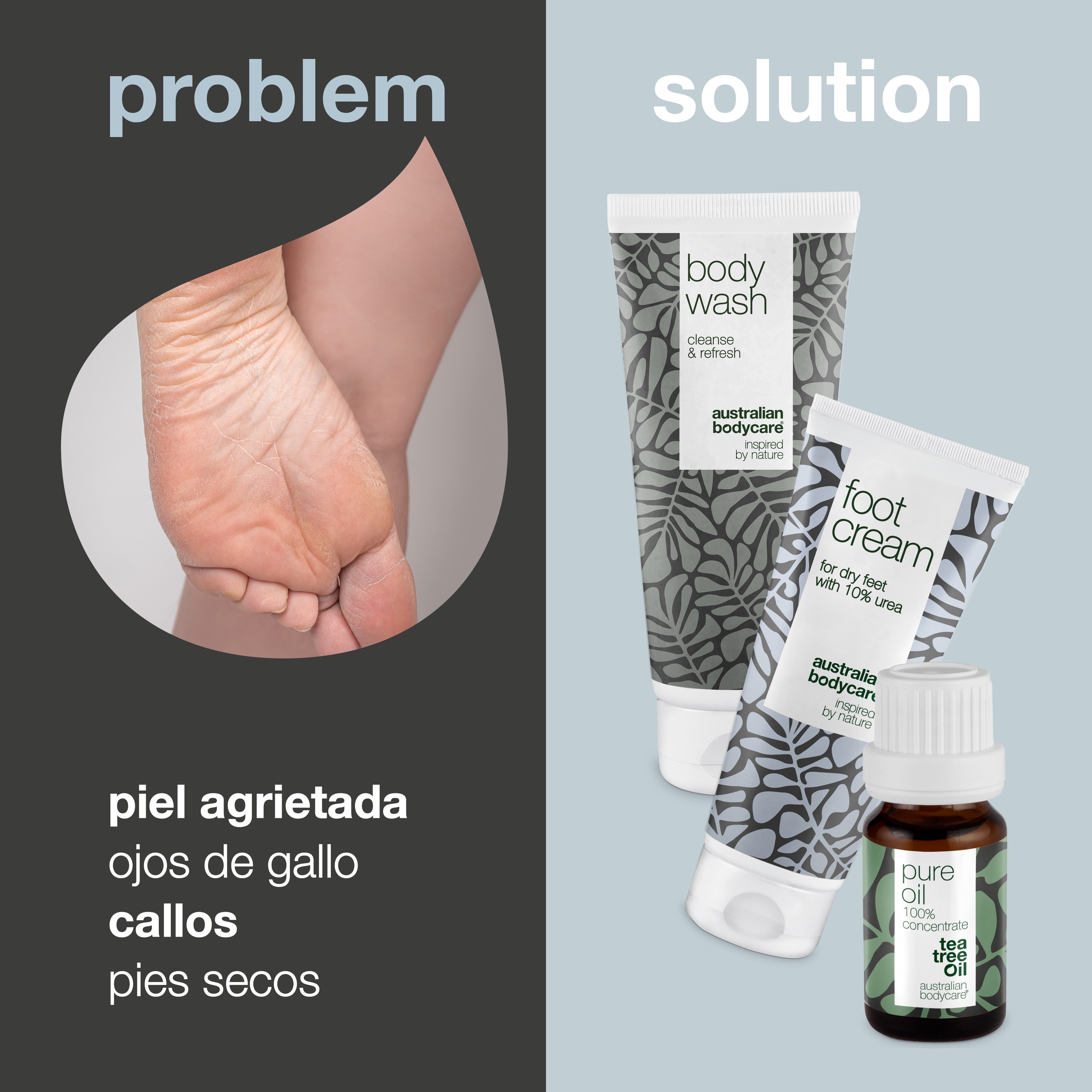 3 Productos para durezas y durezas en pies y talones — Previene y contrarresta grietas en los talones, callos, durezas y durezas en los pies