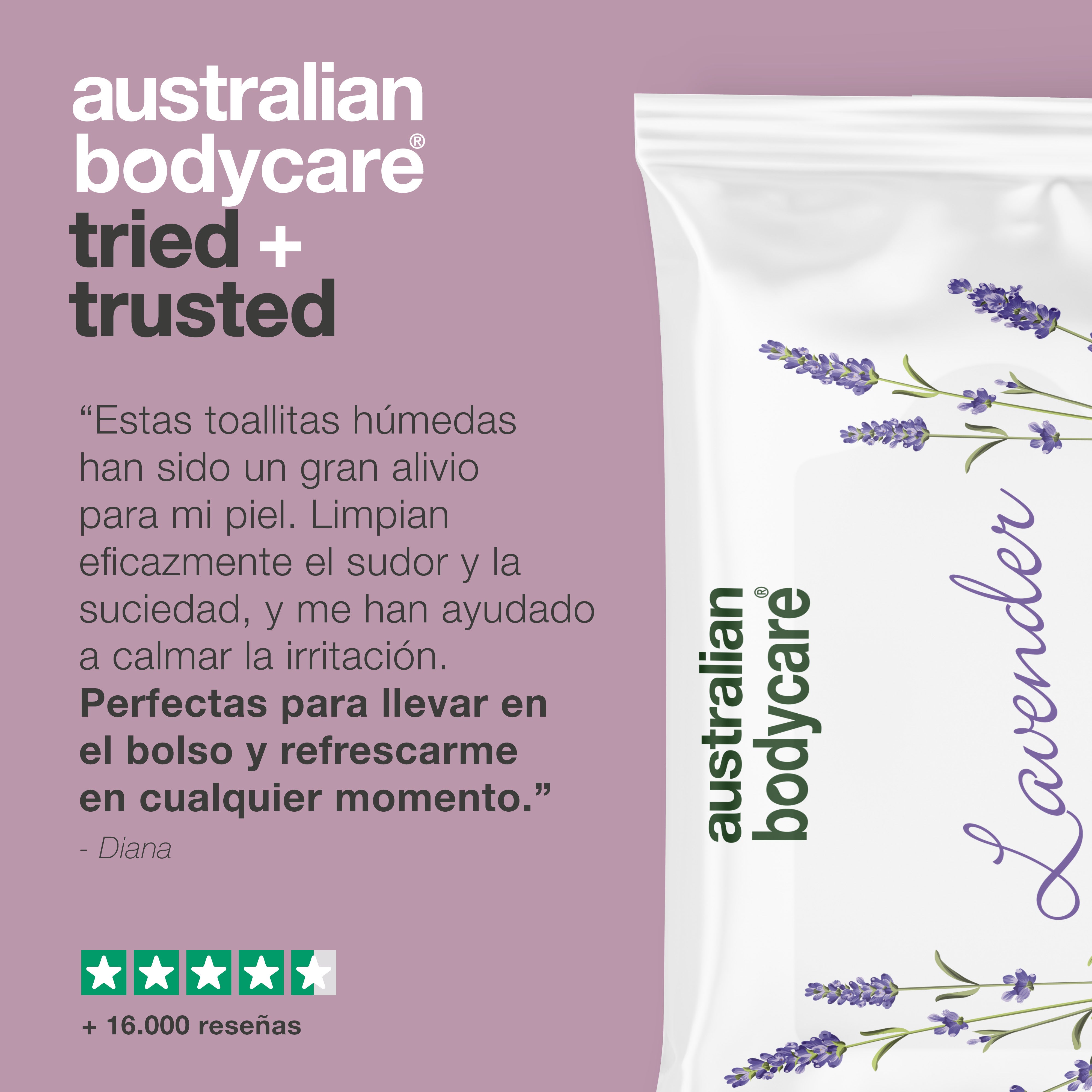 Toallitas húmedas con aceite de lavanda y árbol de té: toallitas biodegradables para limpiar e hidratar el rostro y el cuerpo