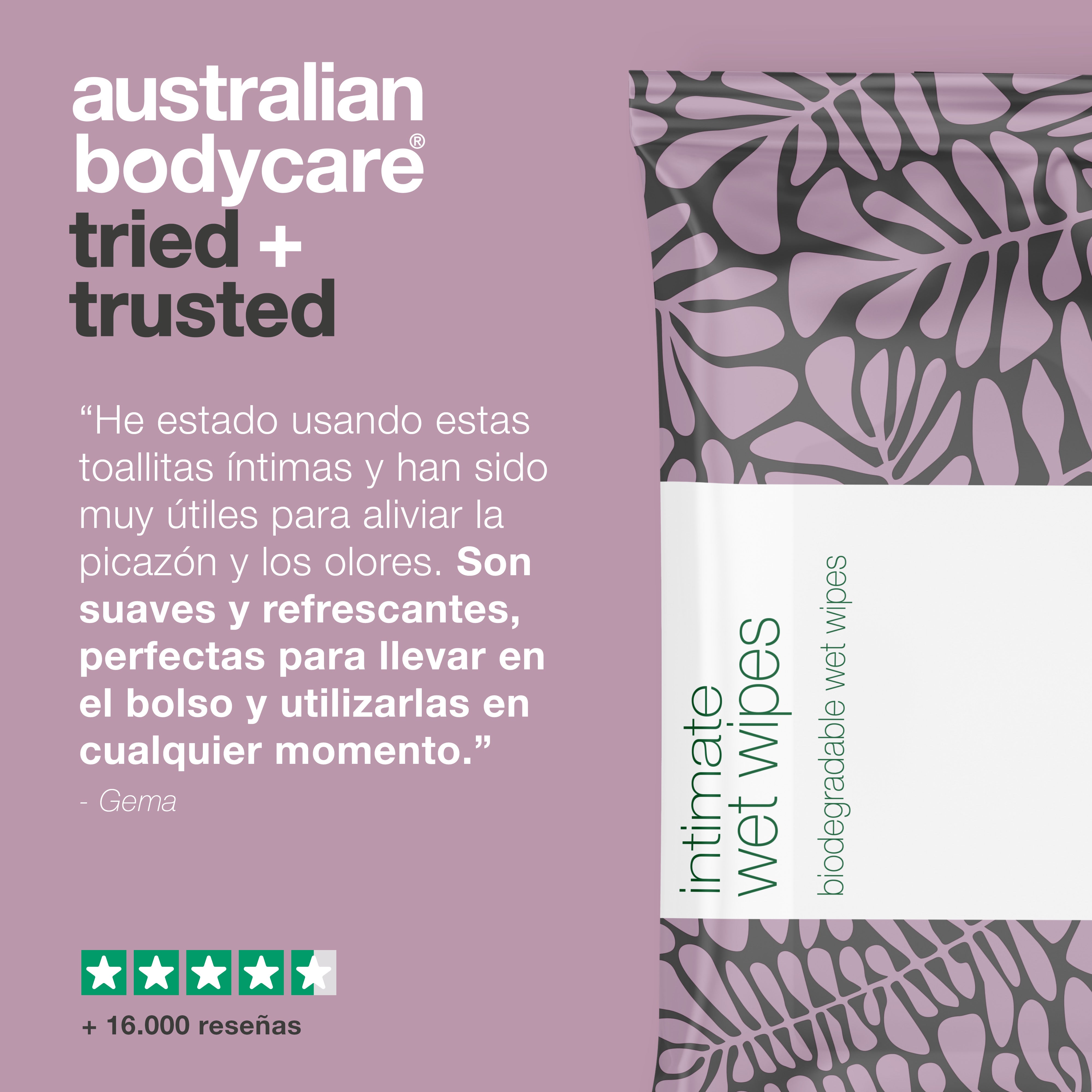 Toallitas húmedas íntimas con aceite de árbol de té 24 piezas: para el cuidado íntimo diario contra el olor no deseado, la picazón y la sequedad